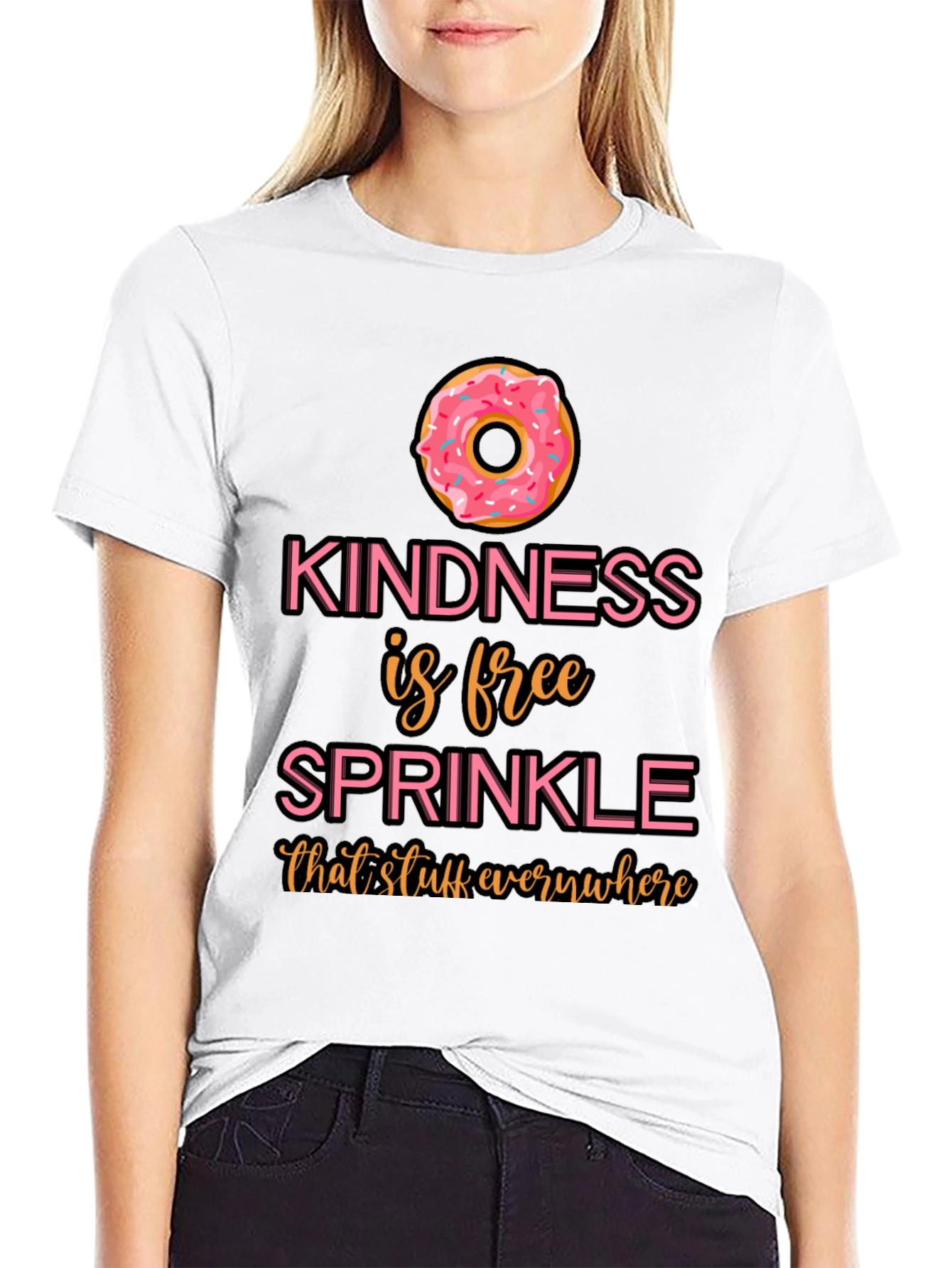 Black Kindness Sprinkle Donut T-Shirt view 9