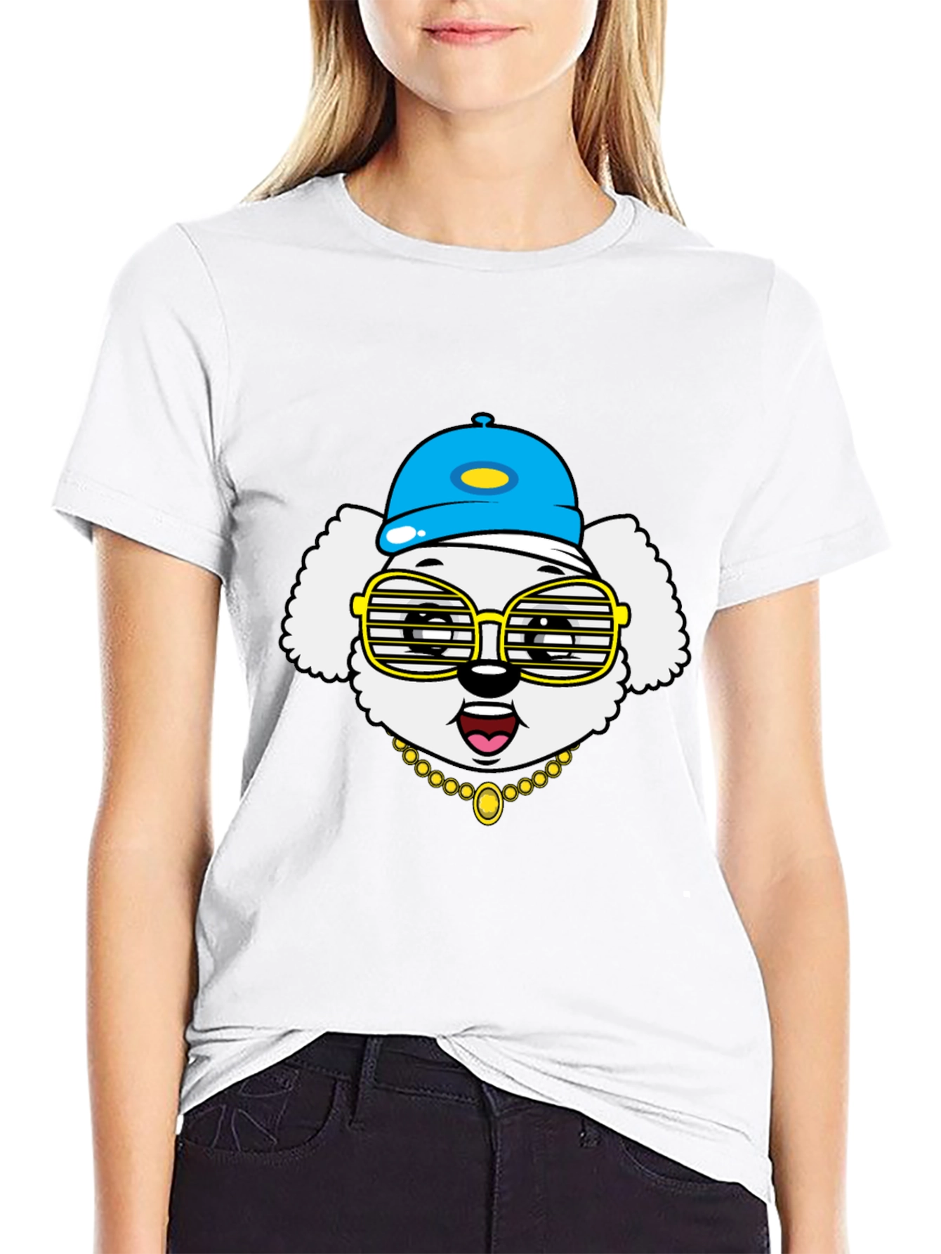 Dog Wearing Hat & Glasses T-Shirt - 9