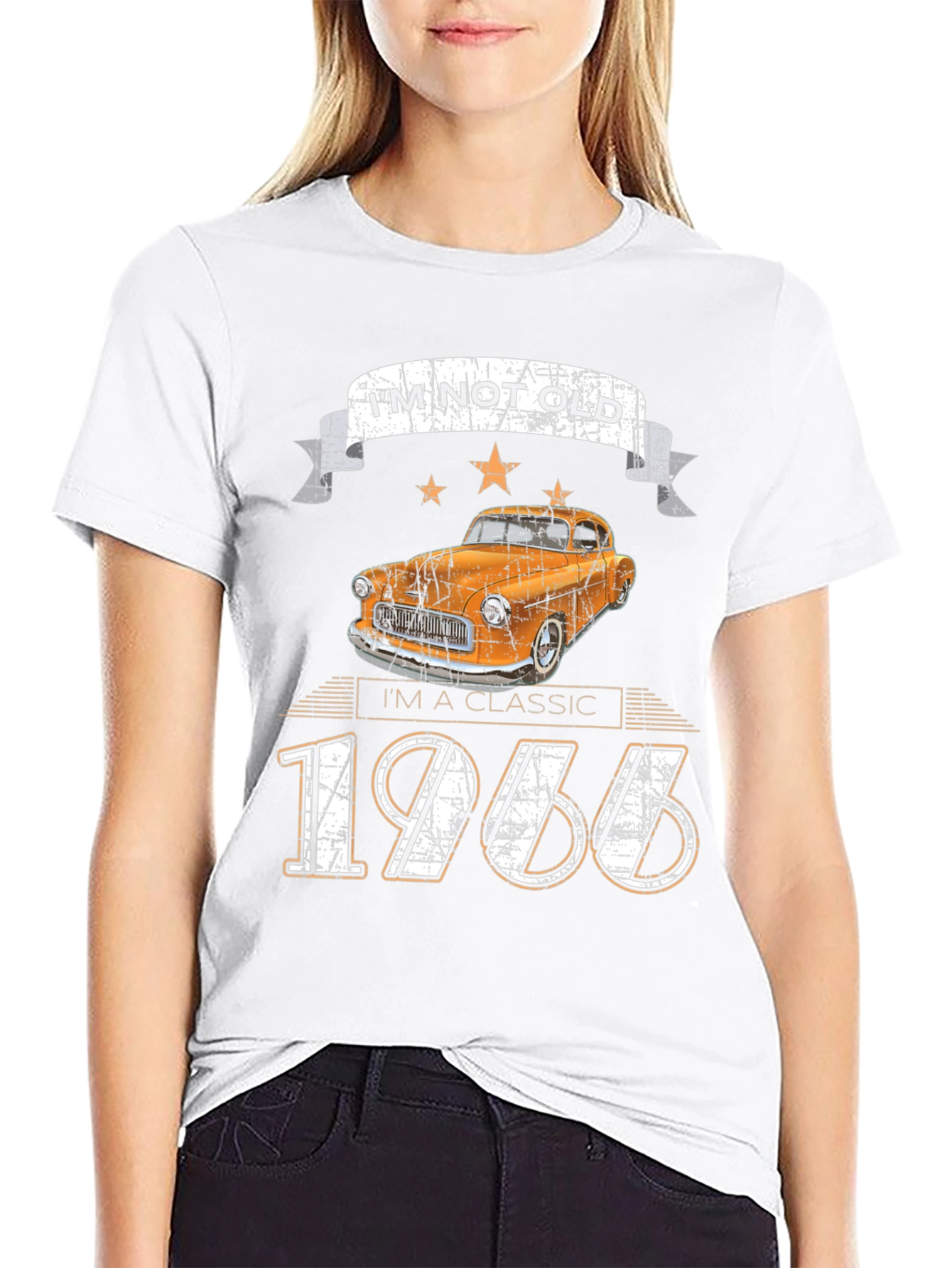 Black Classic 1966 Car T-Shirt view 9