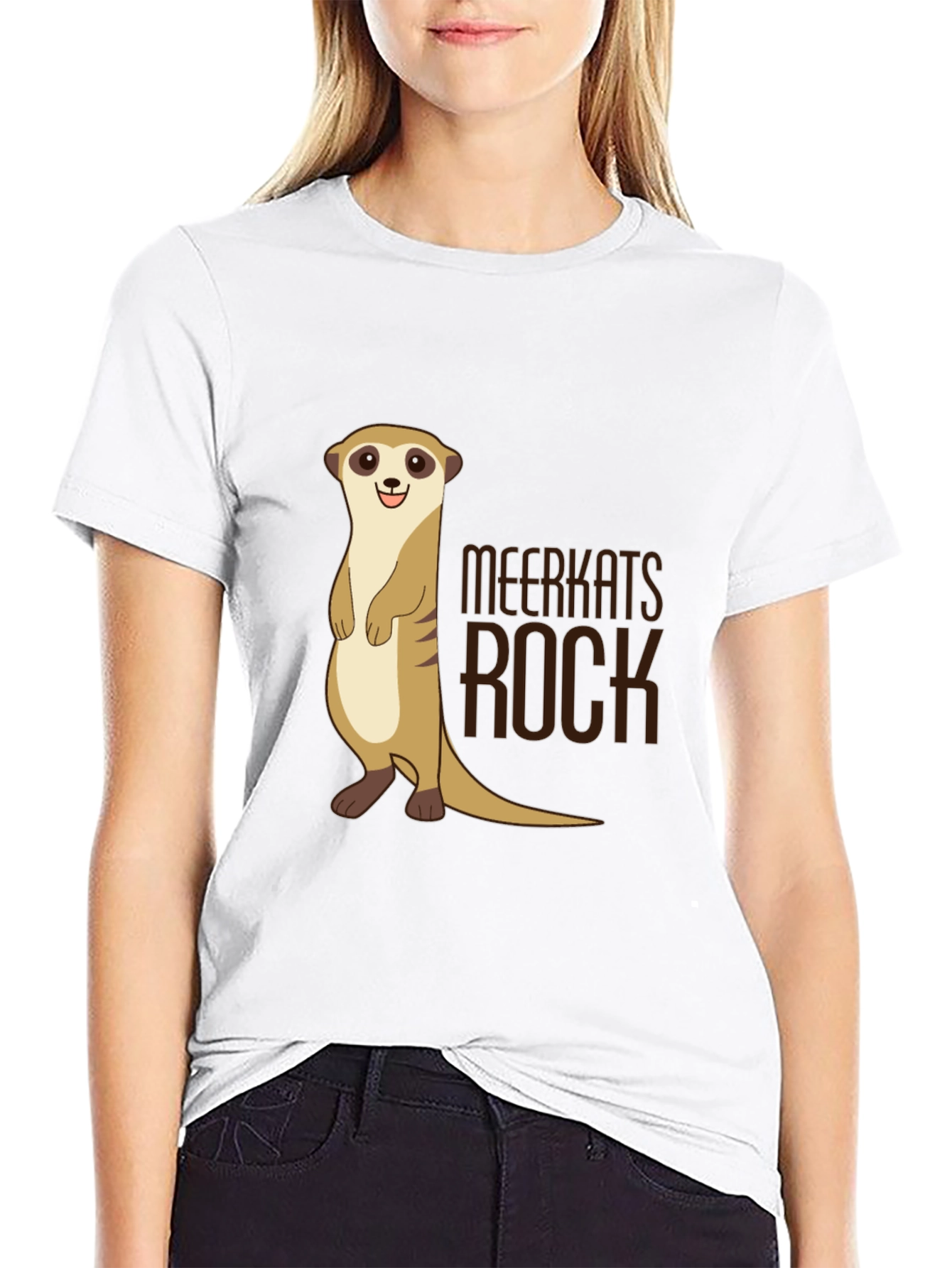 Black Meerkats Rock T-Shirt - Black Cotton Graphic Tee view 9