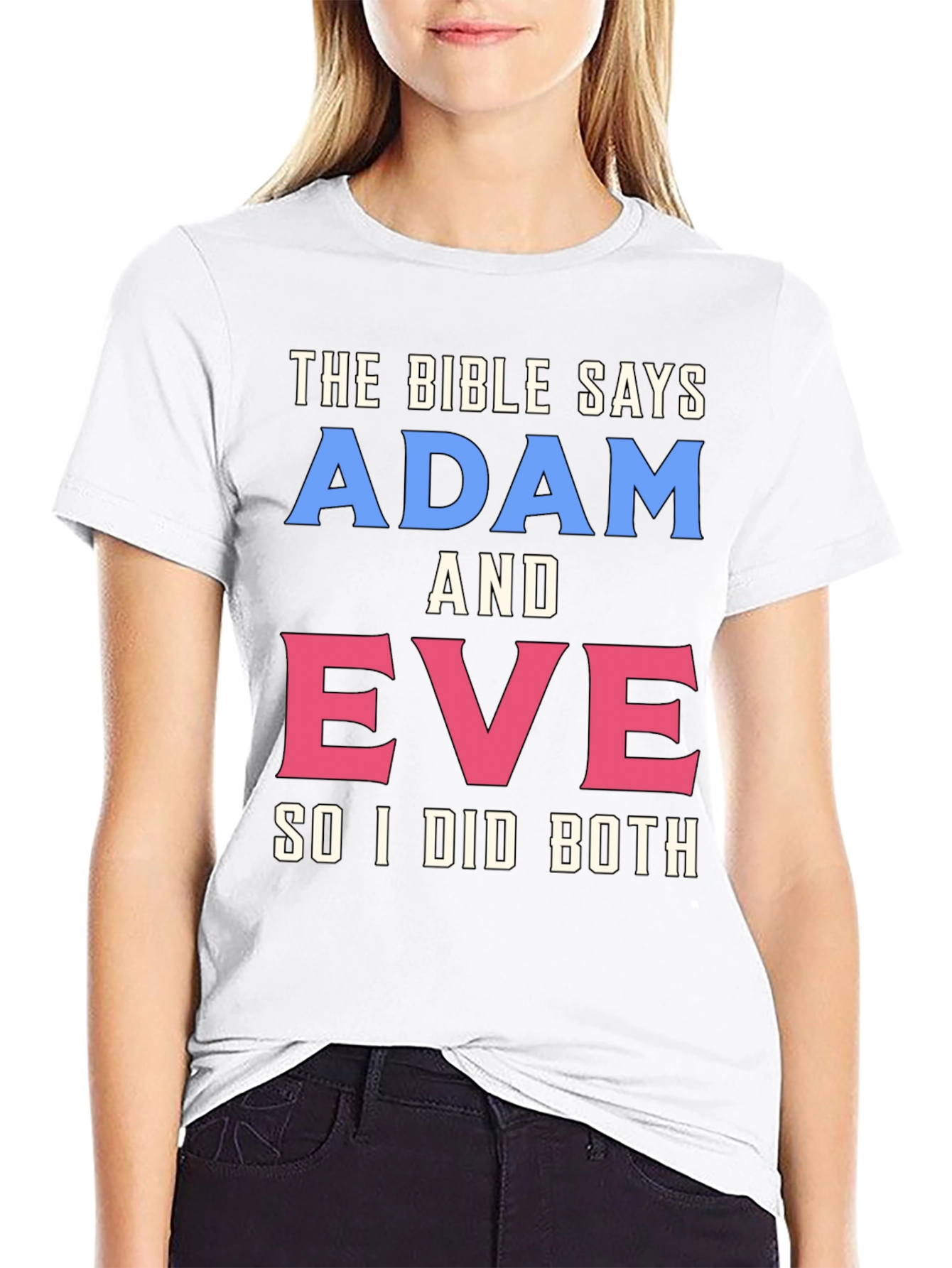 Black The Bible Says Adam & Eve T-Shirt view 9