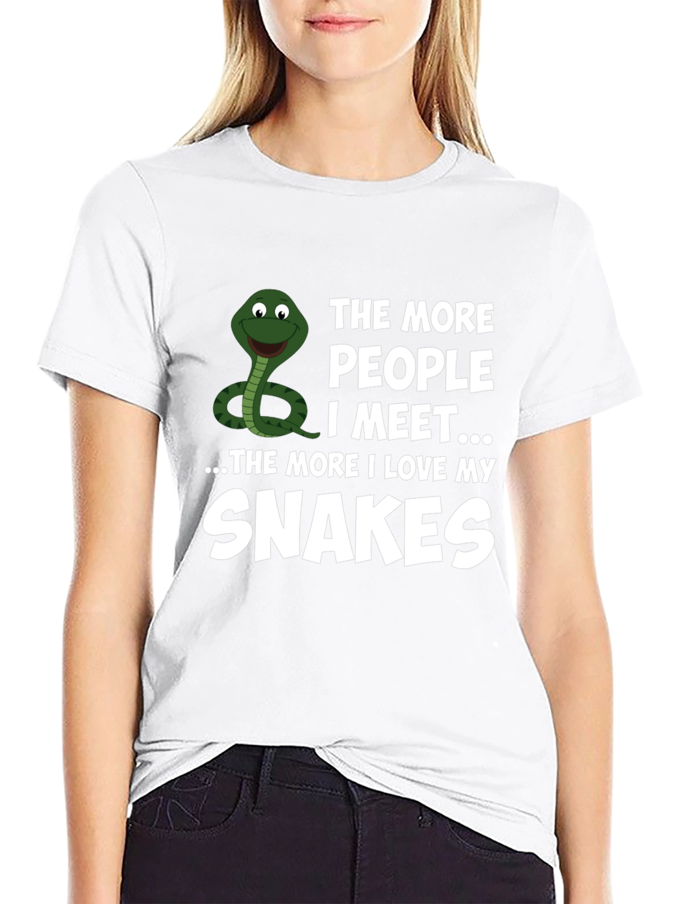 Black Funny Snake Lover T-Shirt: The More People I Meet... view 9