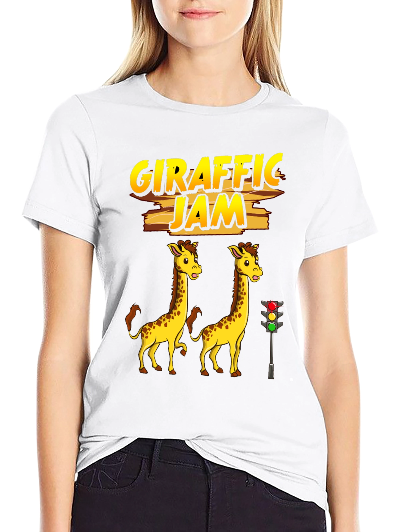 Black Girafffic Jam Tee - Funny Traffic Humor Shirt view 9