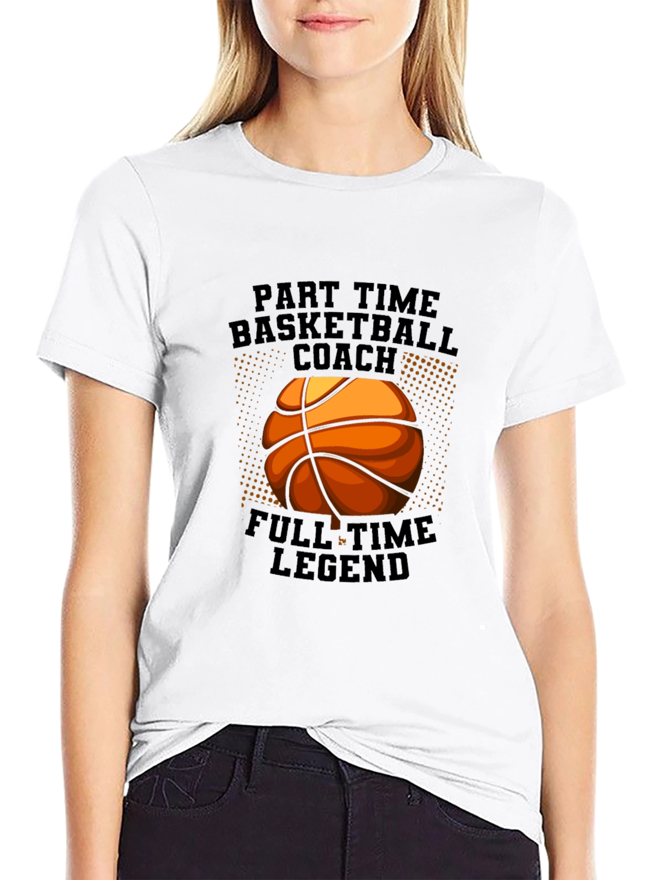 Black Basketball Coach Legend Tee view 9