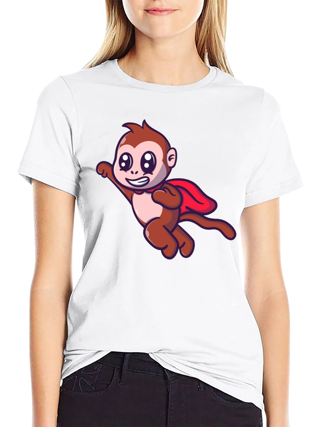 Black Superhero Monkey Black T-Shirt view 9