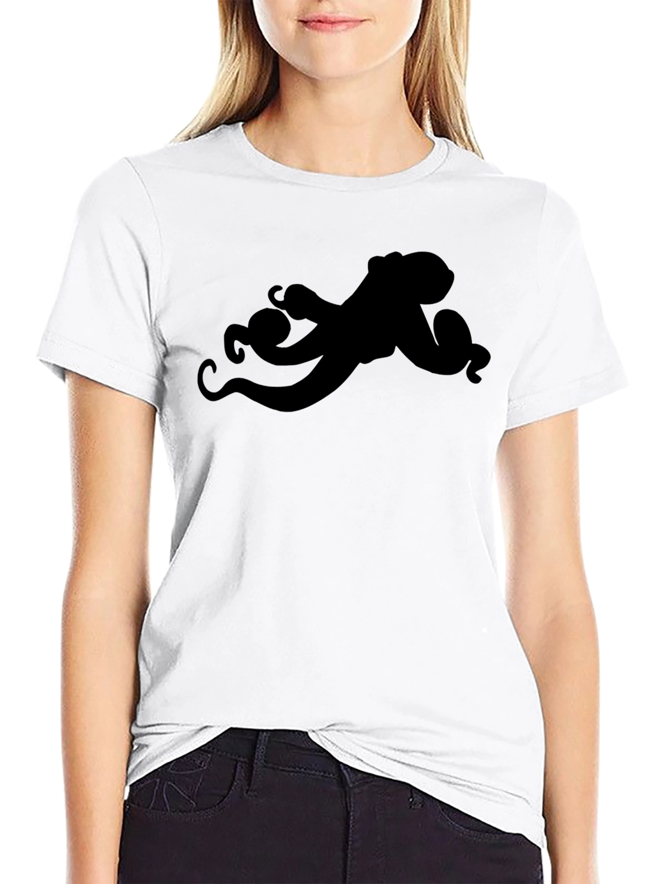 Black Black Octopus Graphic Tee - Unique Design view 9