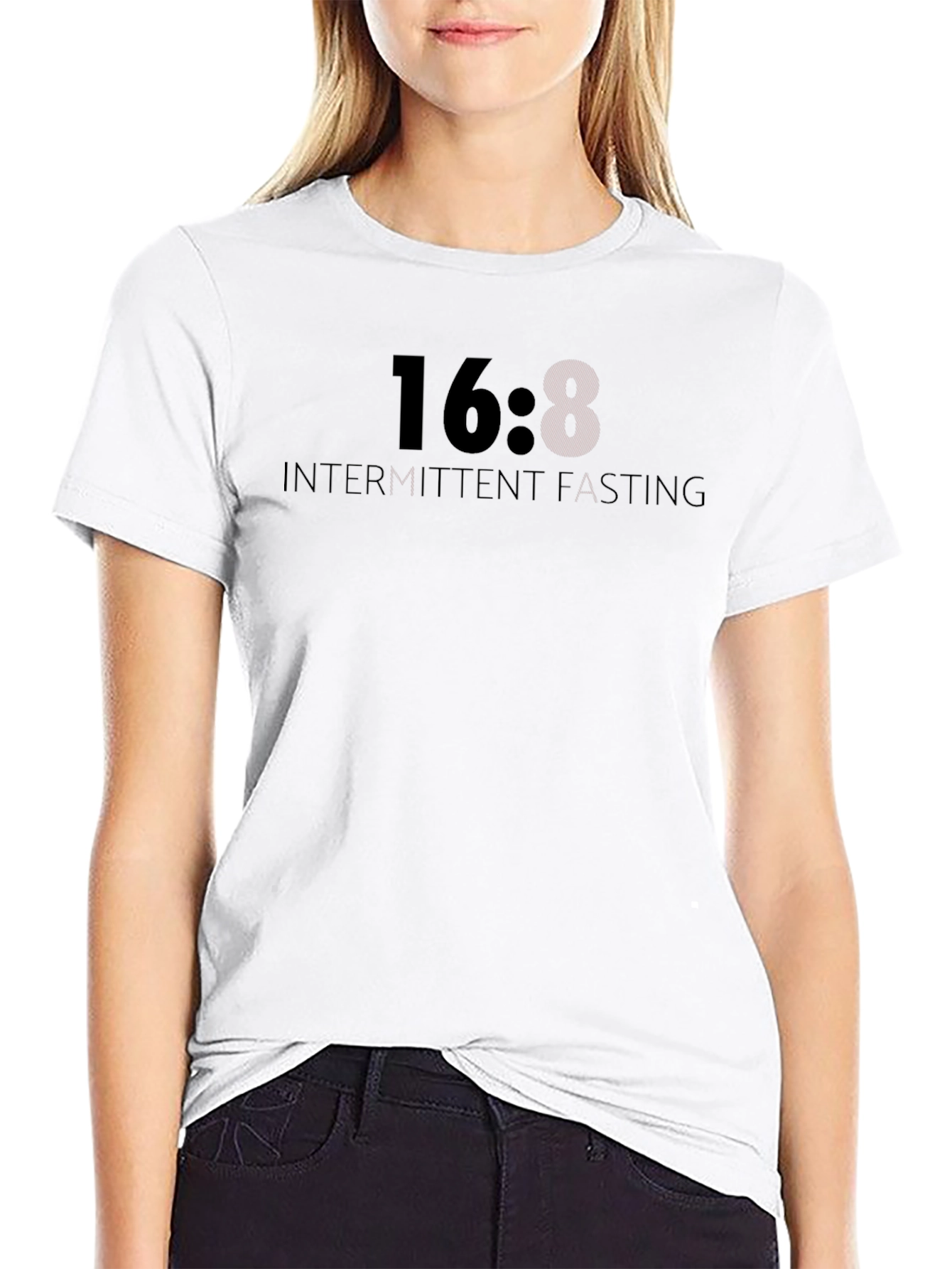 Black 16:8 Intermittent Fasting T-Shirt - Black view 9