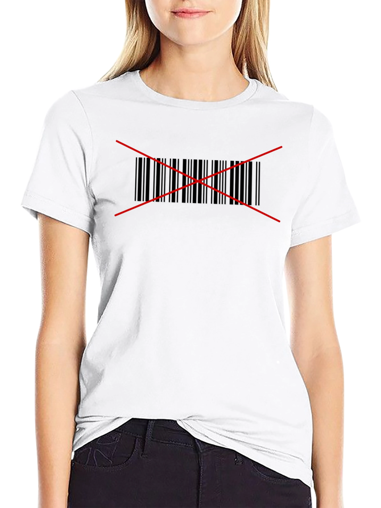 Black Edgy Barcode Rebellion Black T-Shirt view 9