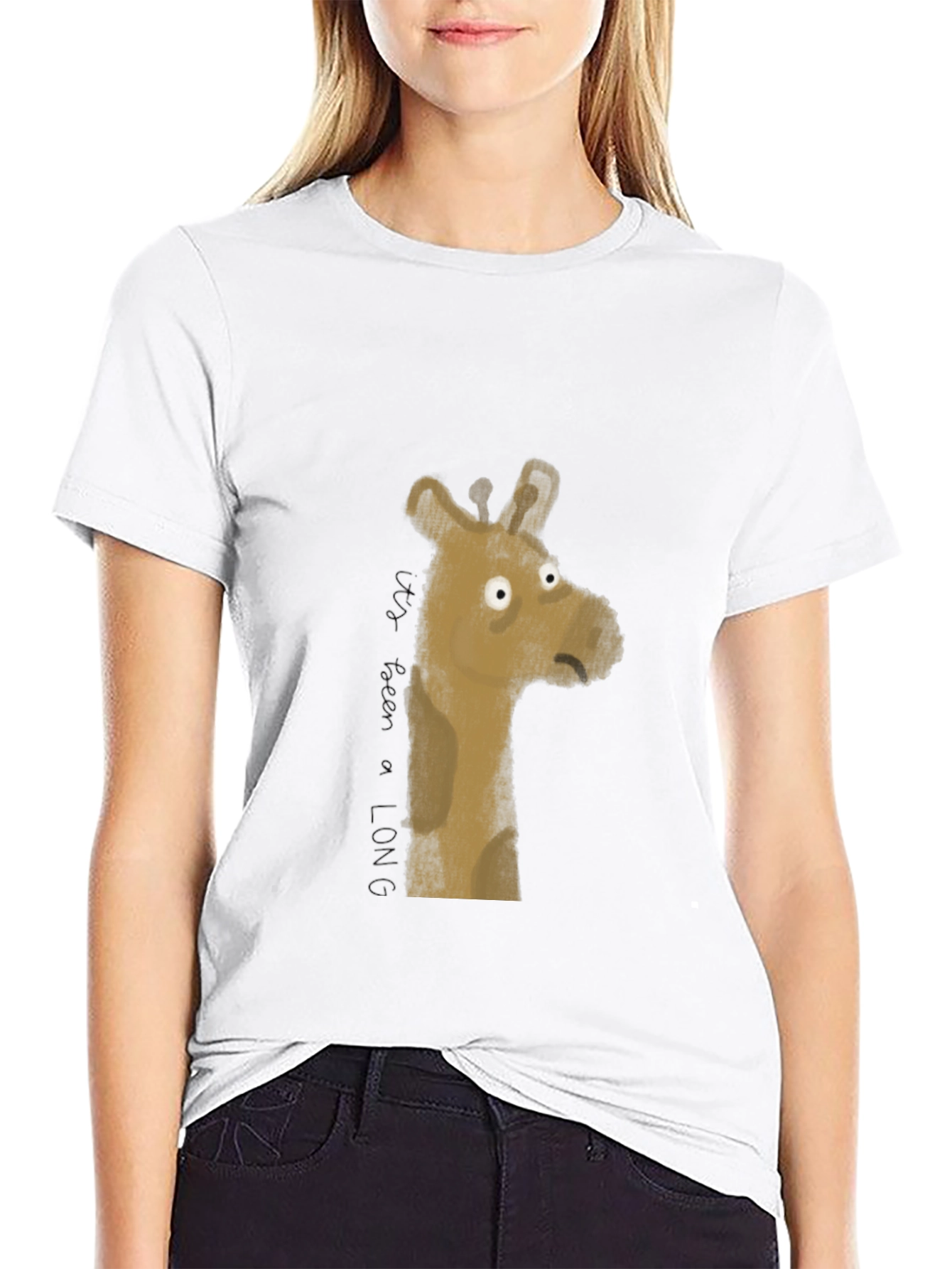 Black Men's Black Giraffe Graphic Tee view 9