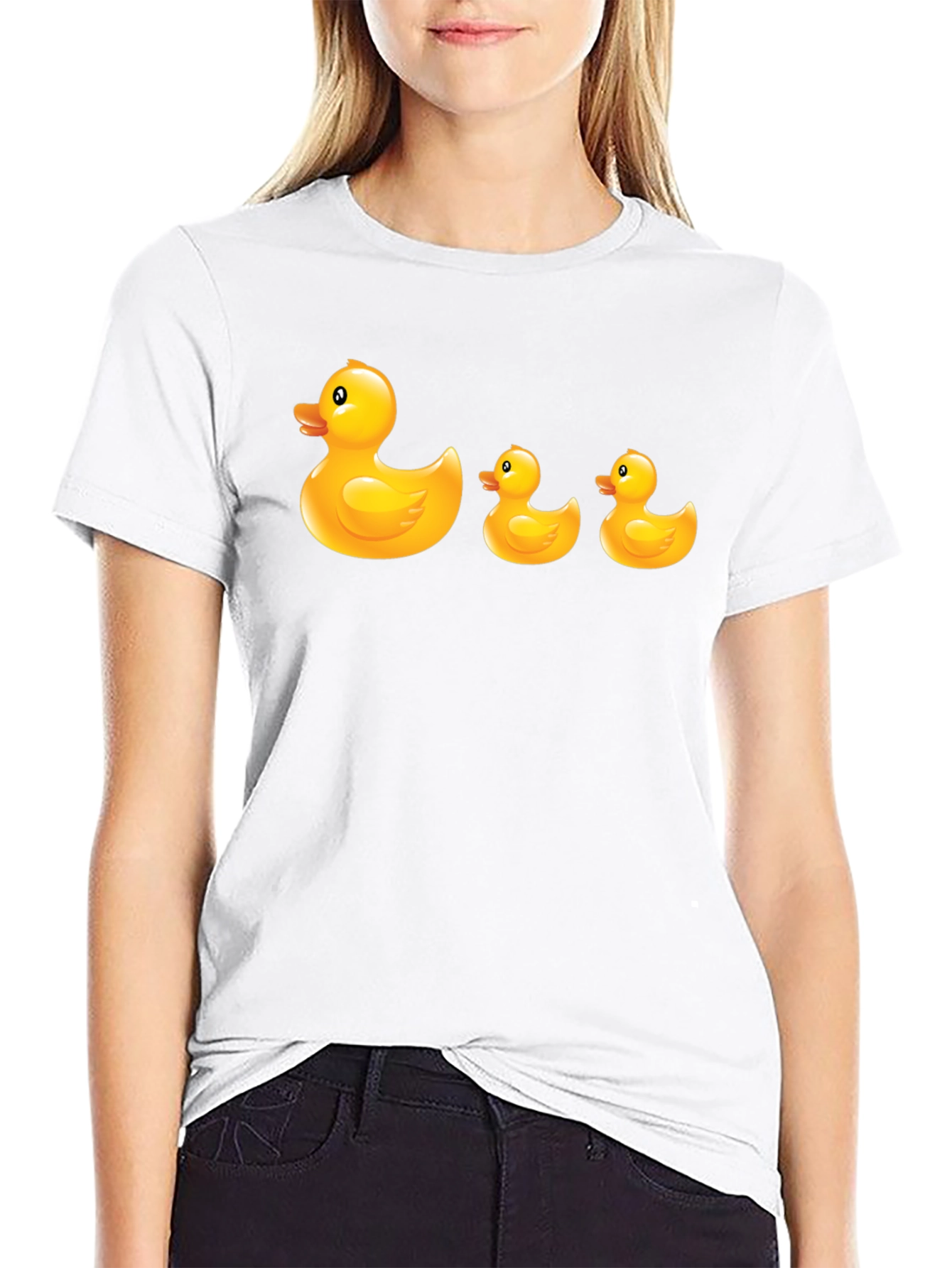 Black Rubber Duck T-Shirt - Quirky Black Cotton Tee view 9