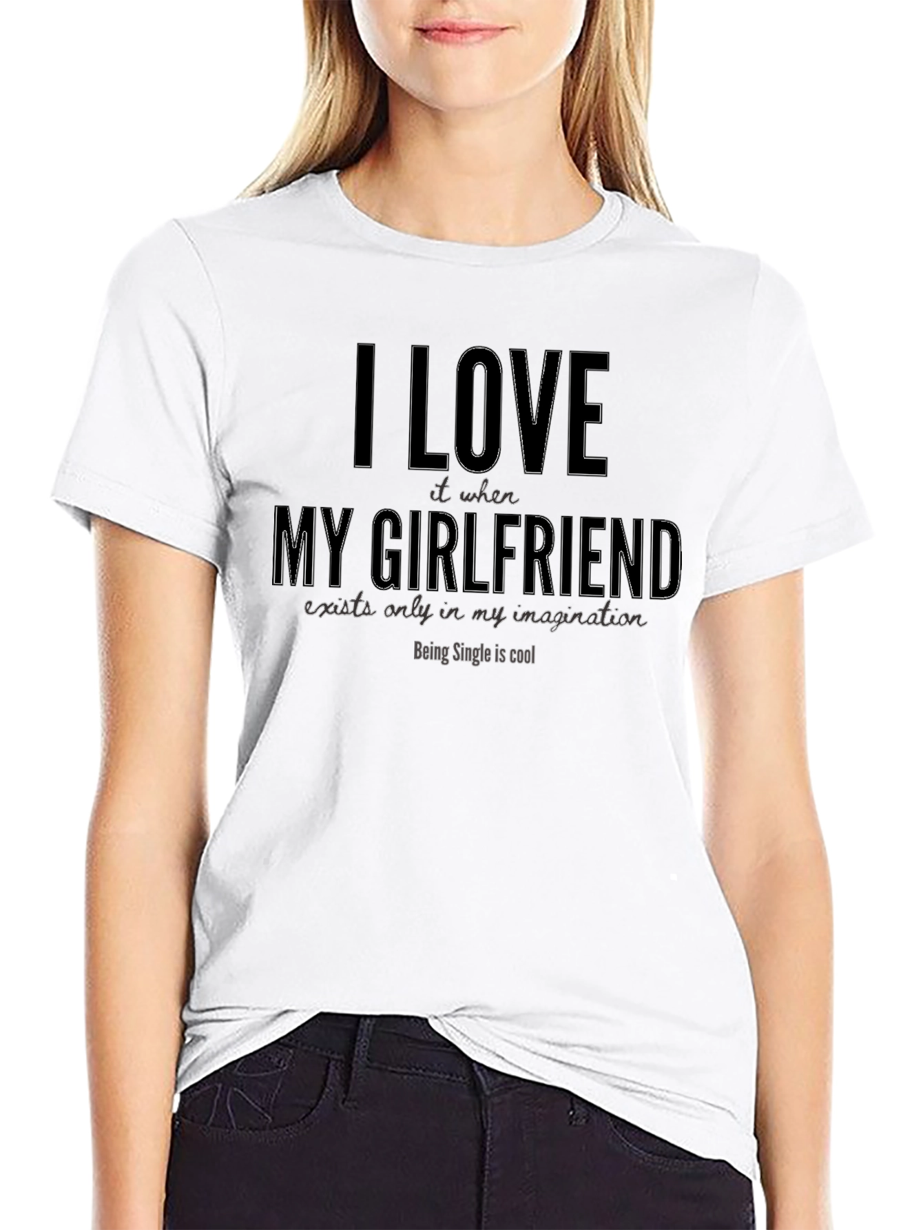 Black I Love My Imaginary Girlfriend Funny T-Shirt view 9