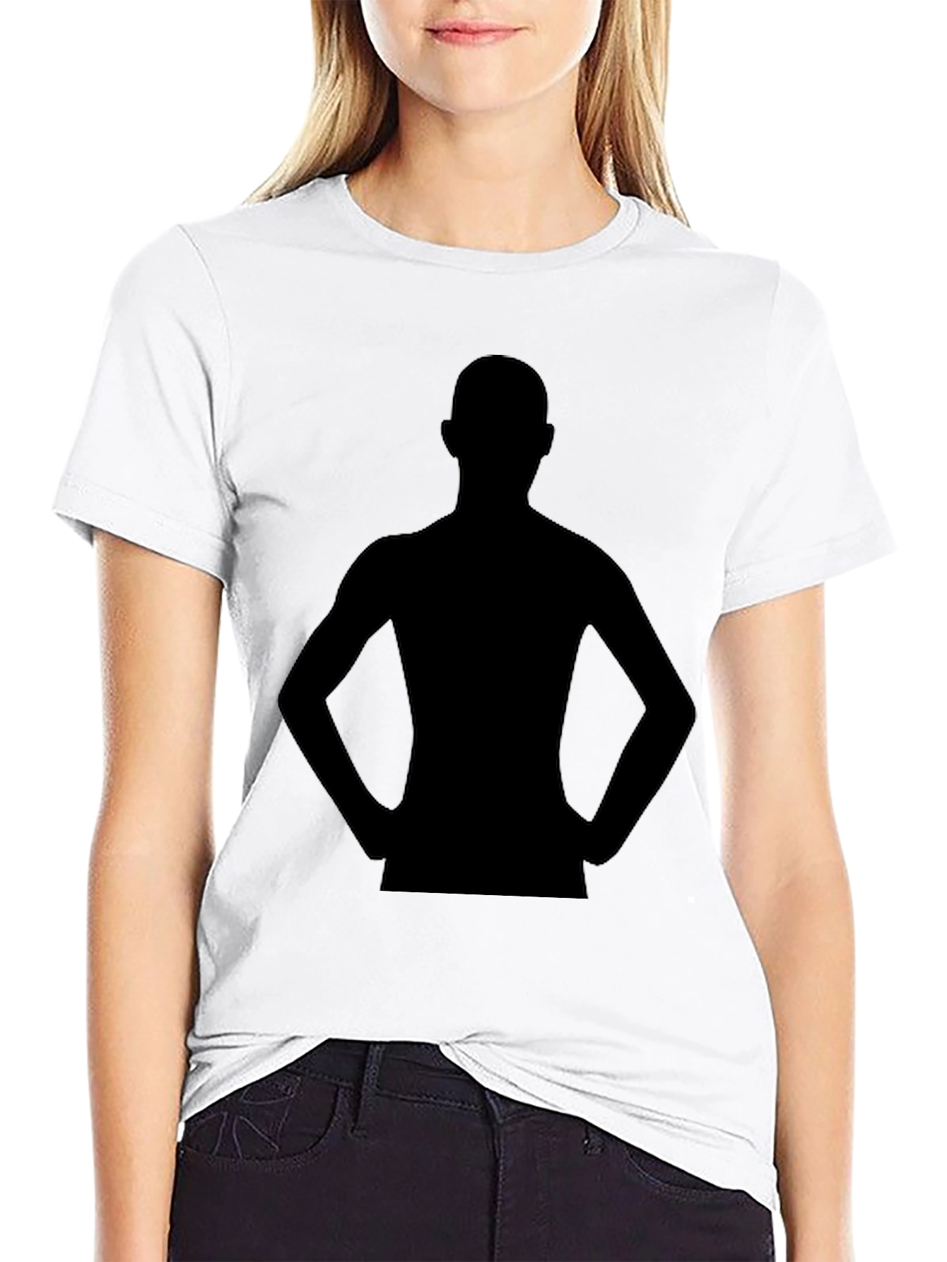 Black Silhouette Graphic Print Tee - Modern Style view 9