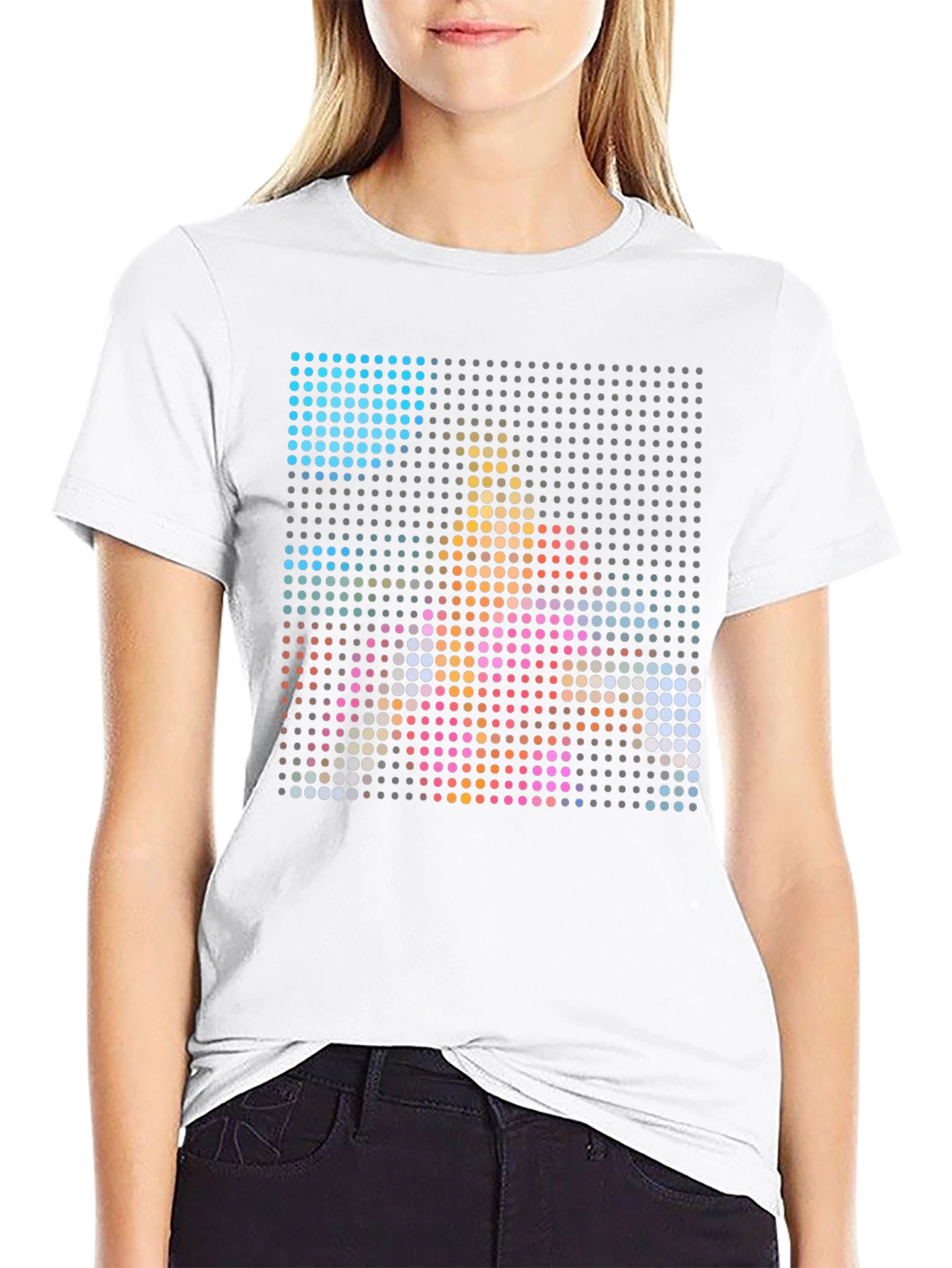 Black Pixel Art Graphic Black T-Shirt view 9