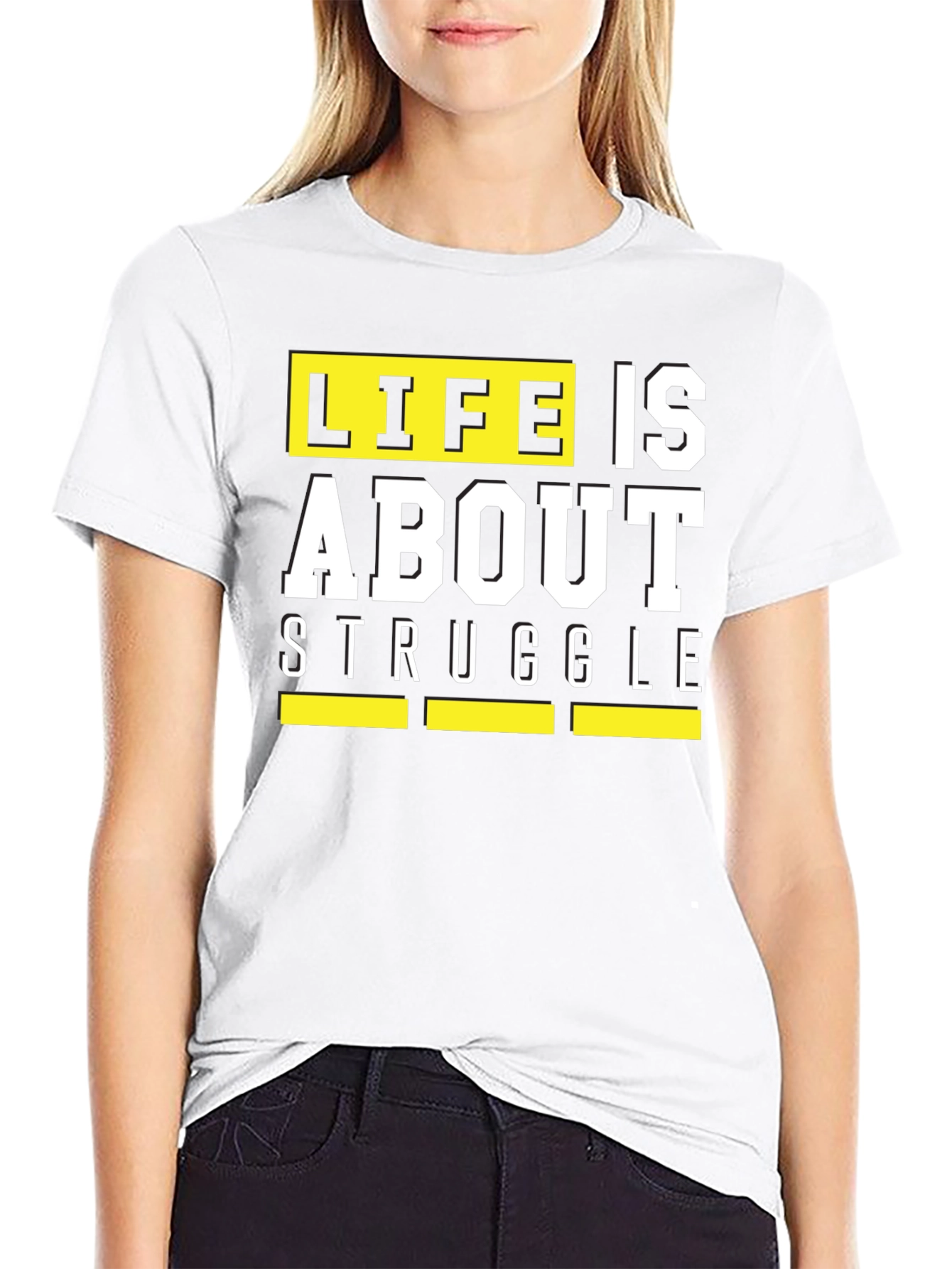 Black Life is About Struggle T-Shirt - Black Graphic Tee view 9