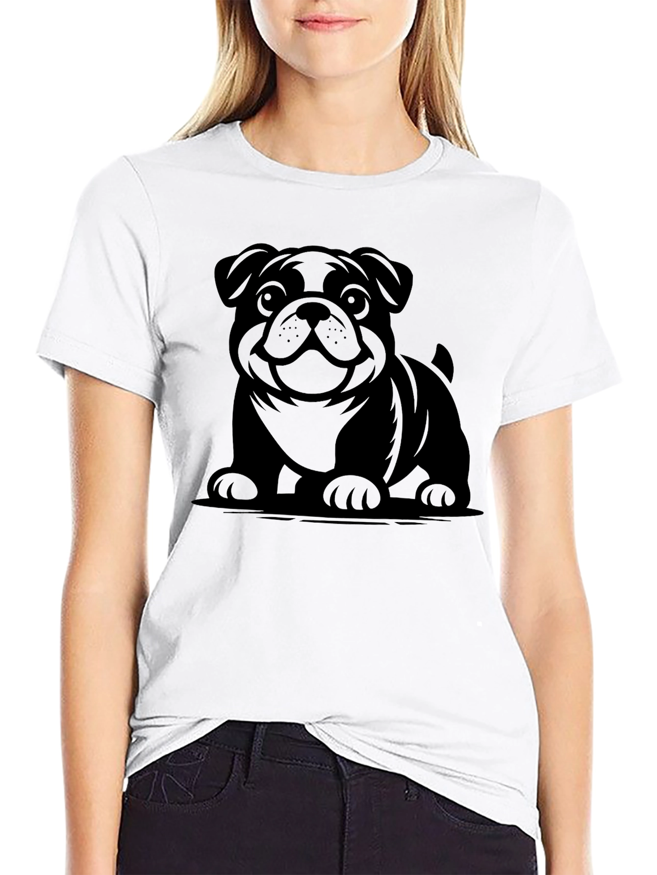 Black Bulldog Graphic Black T-Shirt view 9