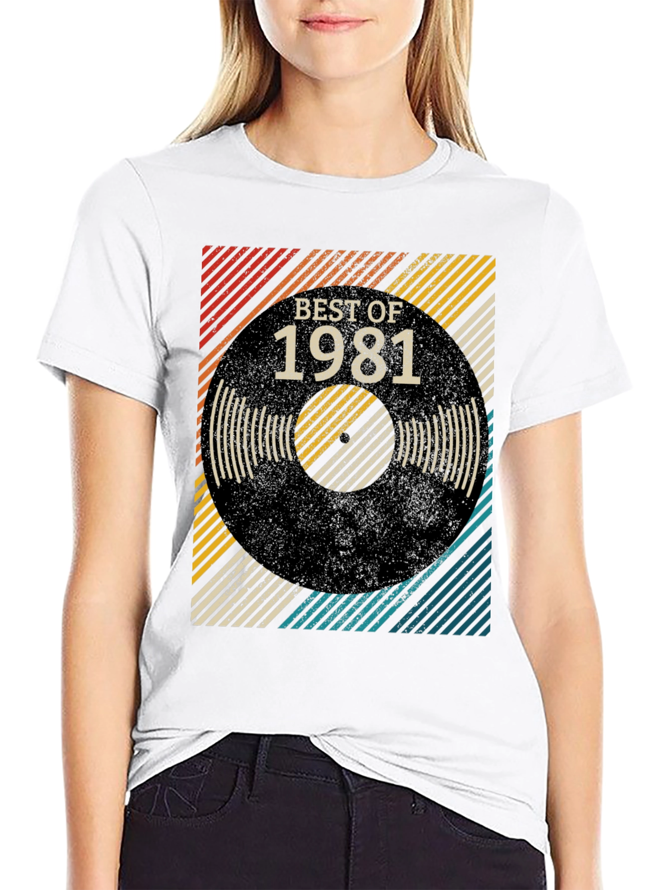 Black Best of 1981 Retro Vinyl T-Shirt view 9