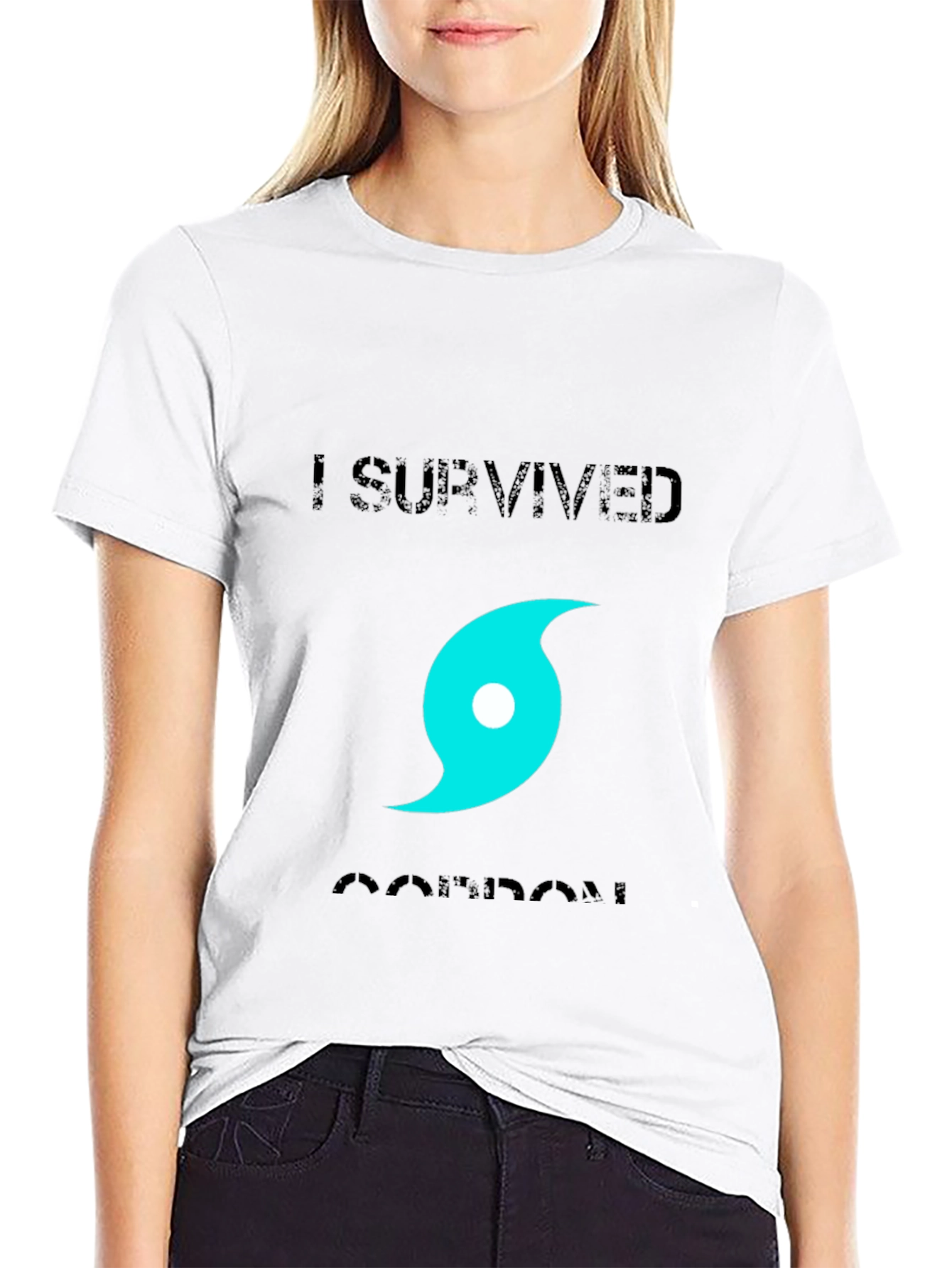 Black I Survived Hurricane T-Shirt view 9