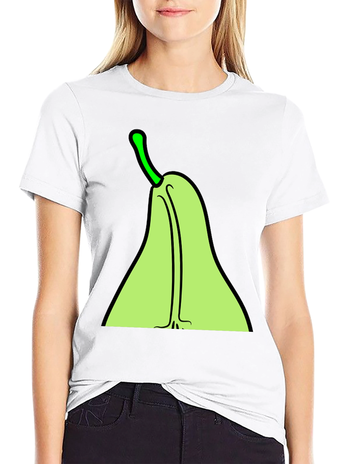 Black Pear Graphic Tee - Quirky Fruit T-Shirt view 9