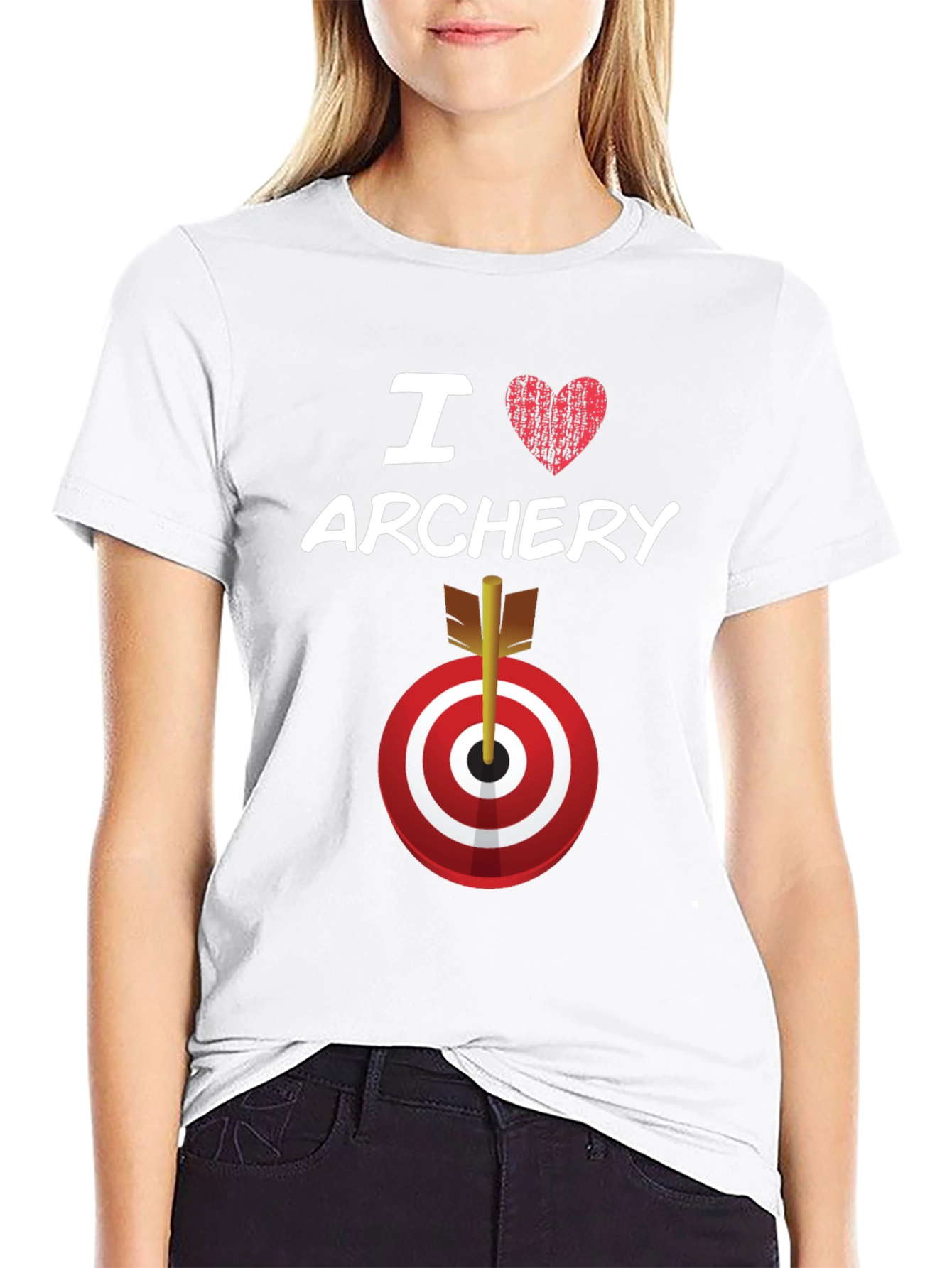 Black I Love Archery T-Shirt Target Arrow Graphic Tee view 9