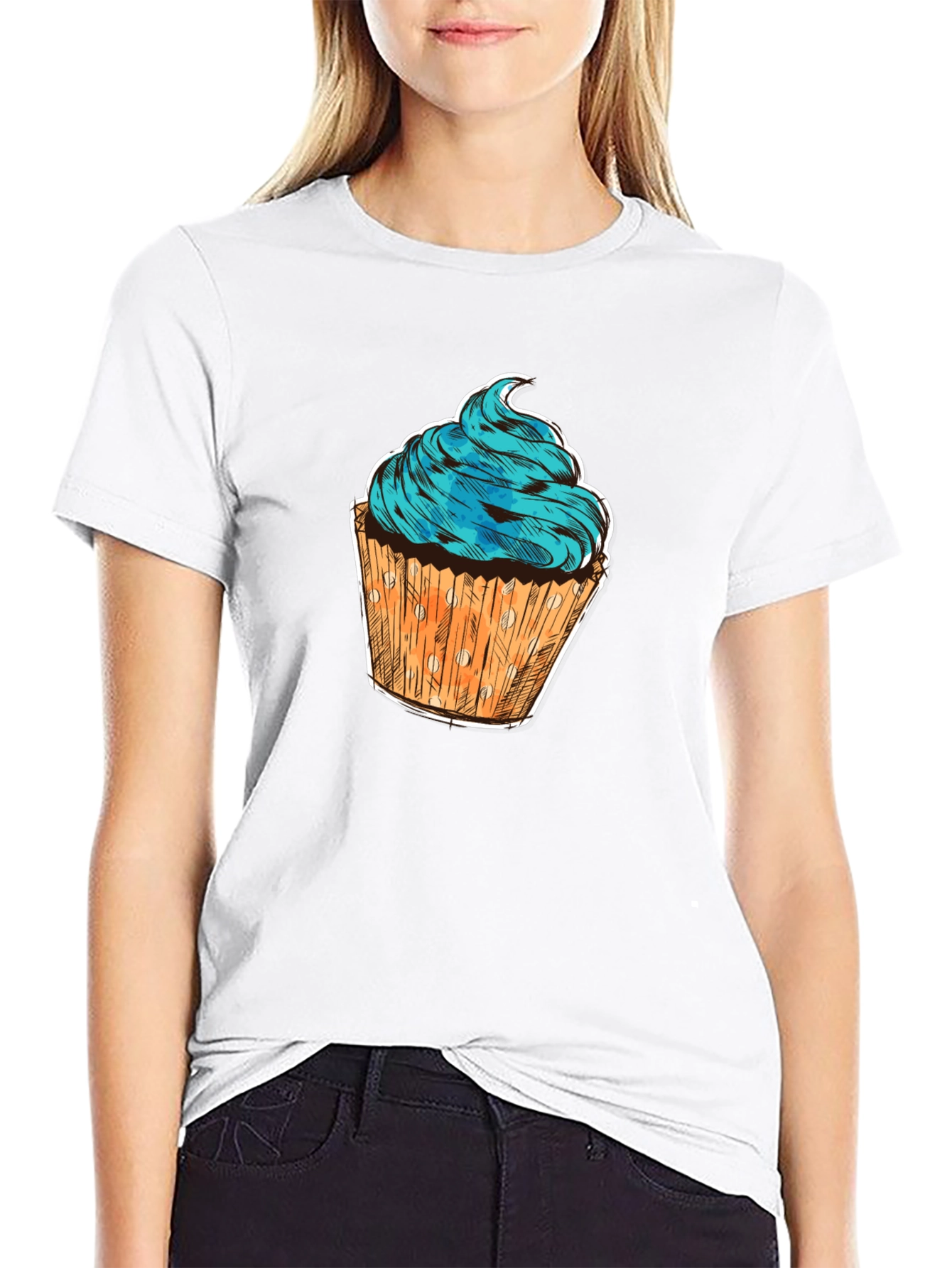 Black Cupcake Graphic T-Shirt - Sweet Treat Design view 9