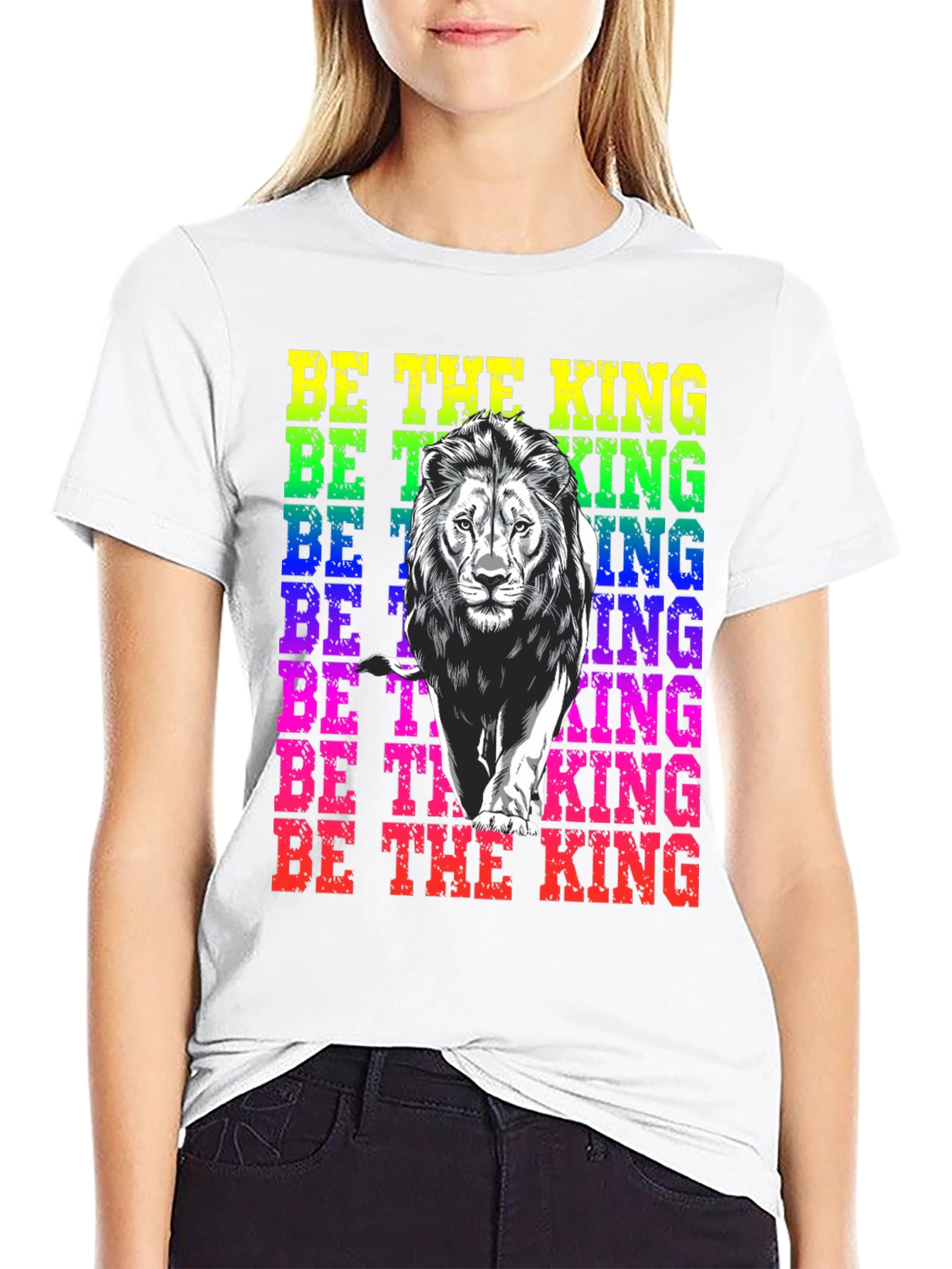 Black Be the King Lion Graphic Tee - Men's Black T-Shirt view 9