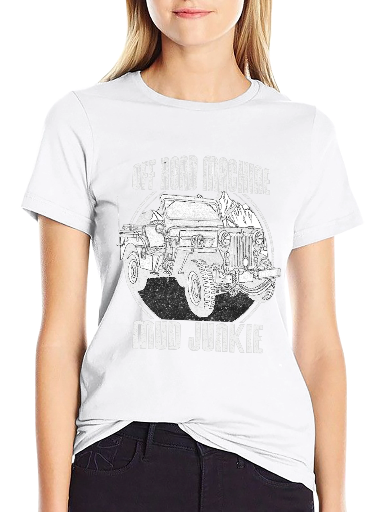 Black Off Road Machine Mud Junkie Black T-Shirt view 9