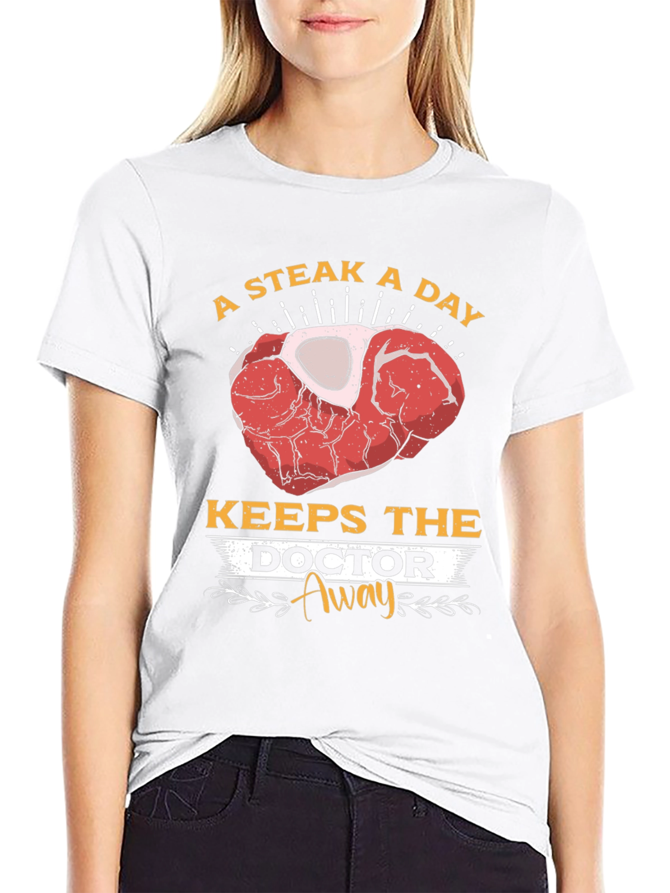 Black Steak A Day Keeps The Doctor Away T-Shirt view 9