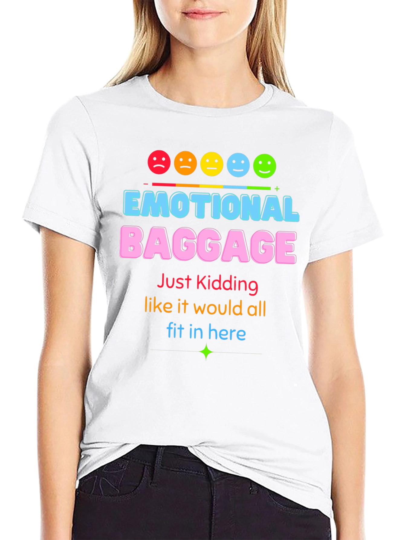 Black Emotional Baggage Graphic T-Shirt - Funny & Stylish! view 9