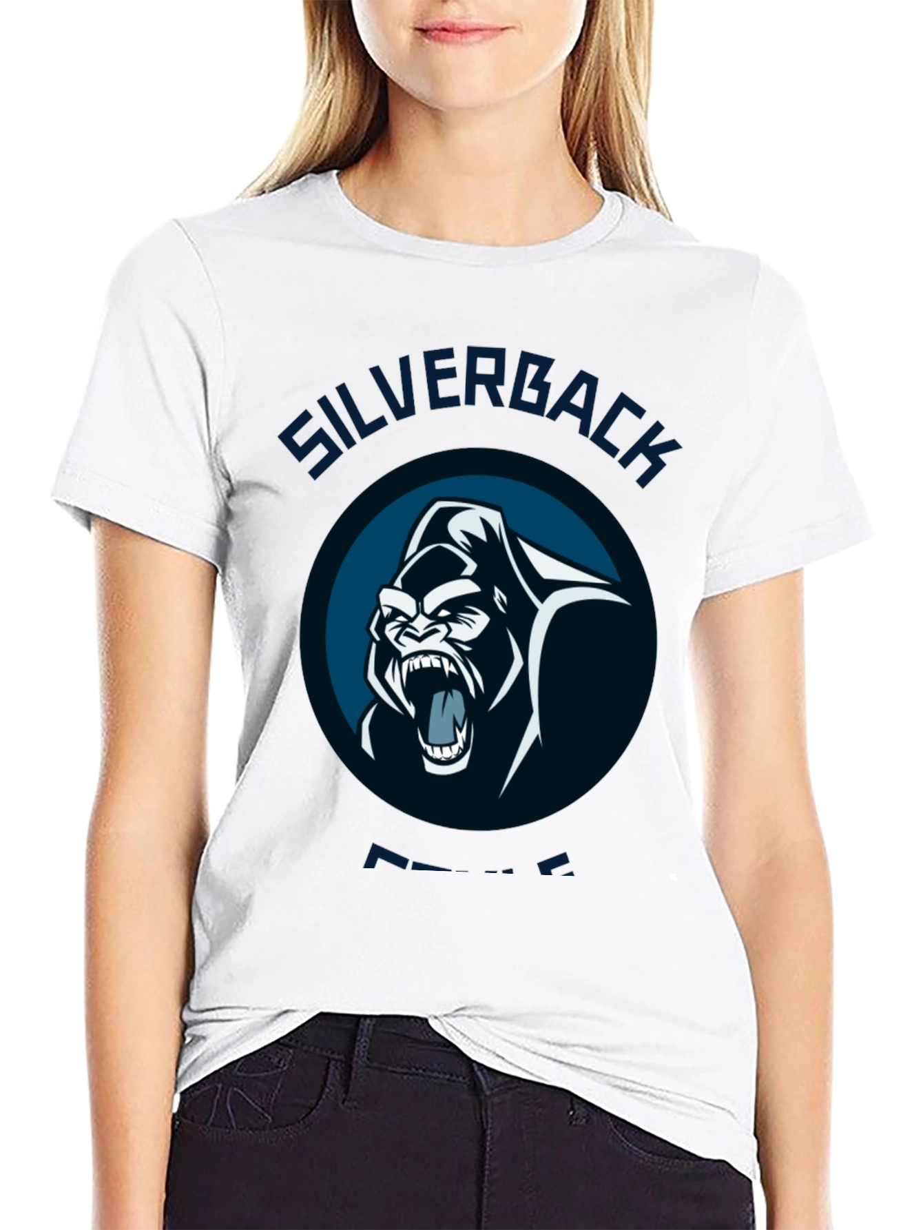 Black Silverback Power T-Shirt - Gorilla Graphic Tee view 9
