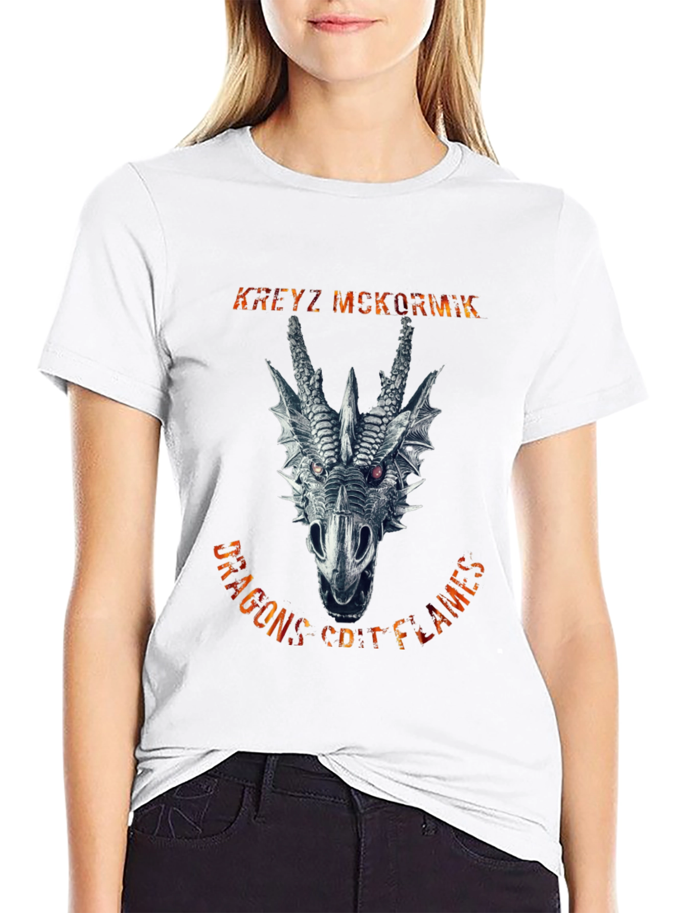 Black Dragon's Coif Flames Graphic Tee view 9