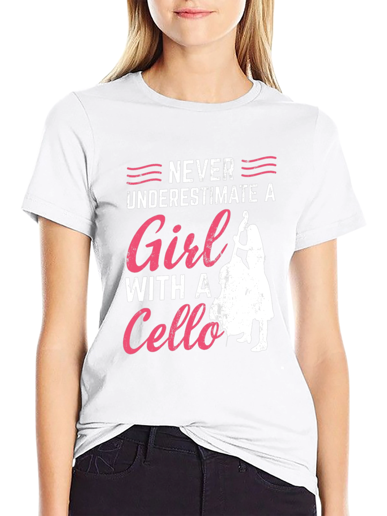 Black Never Underestimate A Girl With a Cello T-Shirt view 9