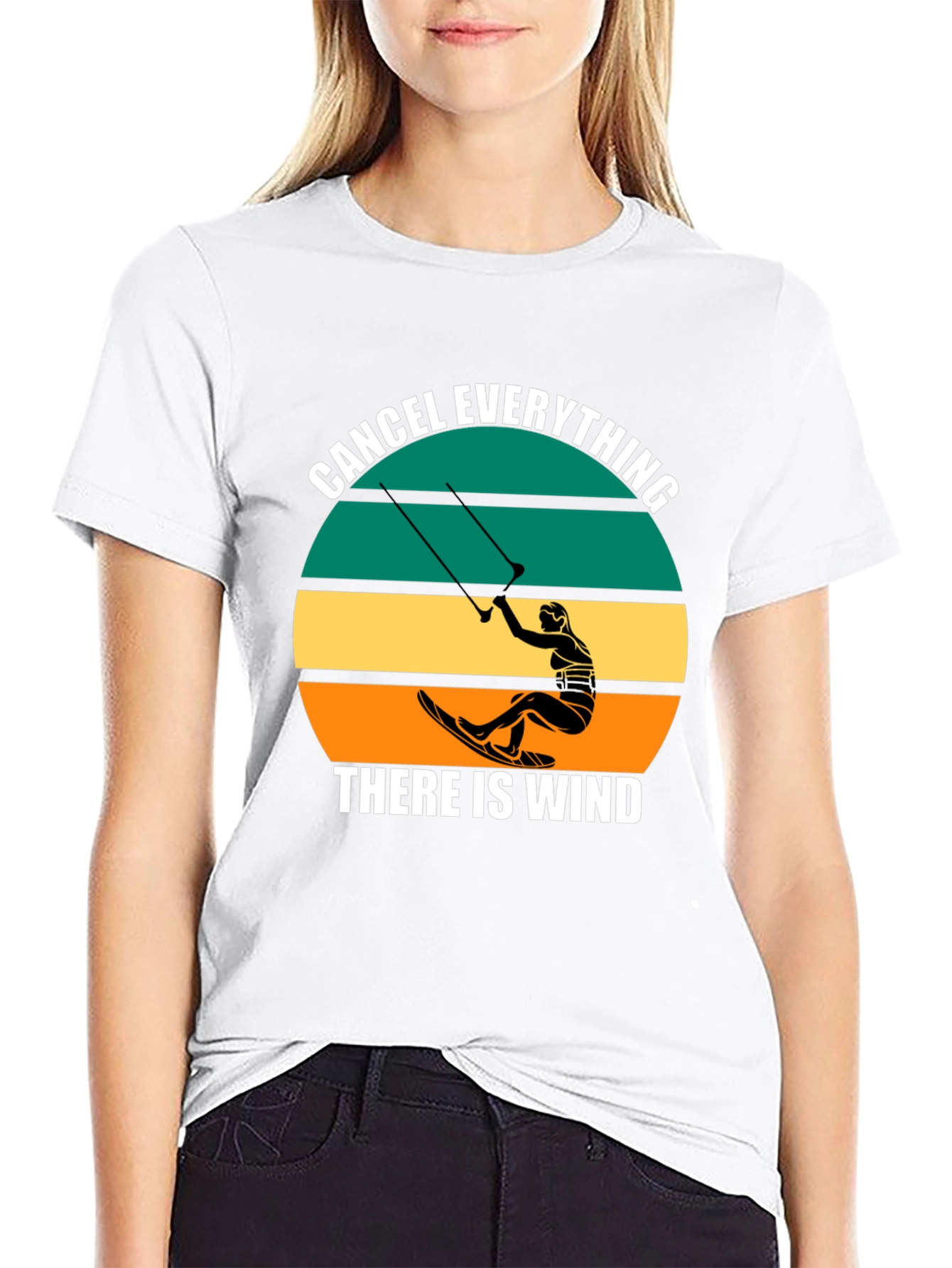 Black Cancel Everything Kitesurfing T-Shirt view 9