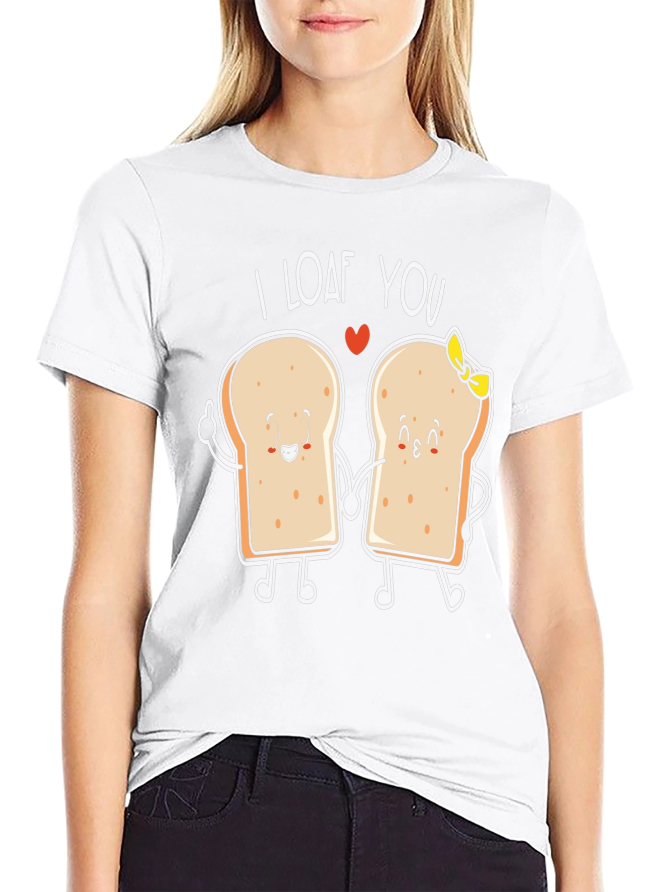 Black I Loaf You Graphic Tee - Bread Lovers Gift view 9