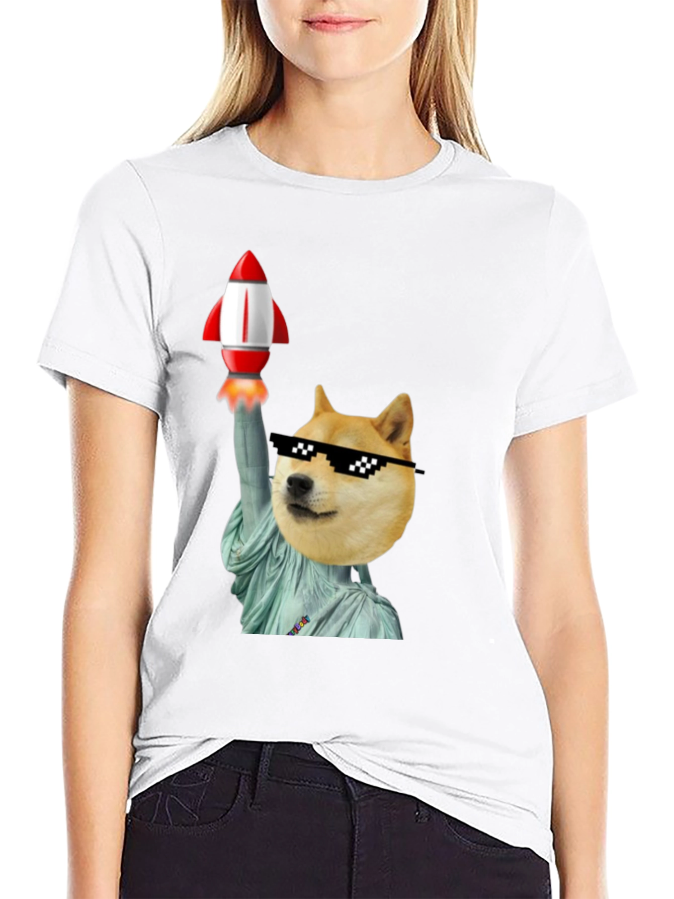 Black Doge Liberty Rocket T-Shirt view 9