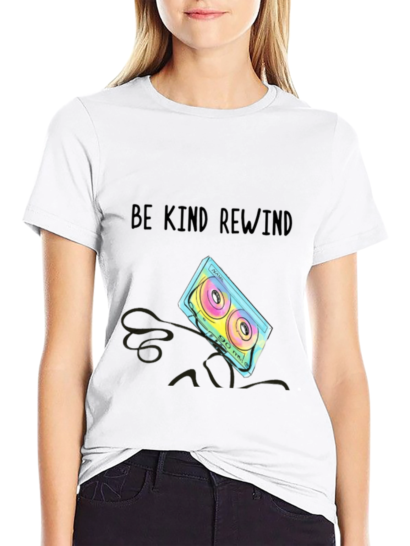 Black Be Kind Rewind Cassette Tape T-Shirt view 9