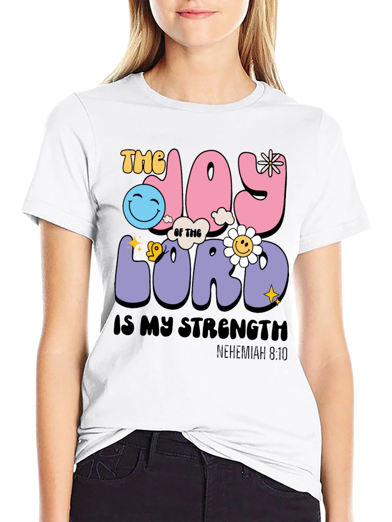 Black Joy of the Lord Christian Graphic Tee view 9