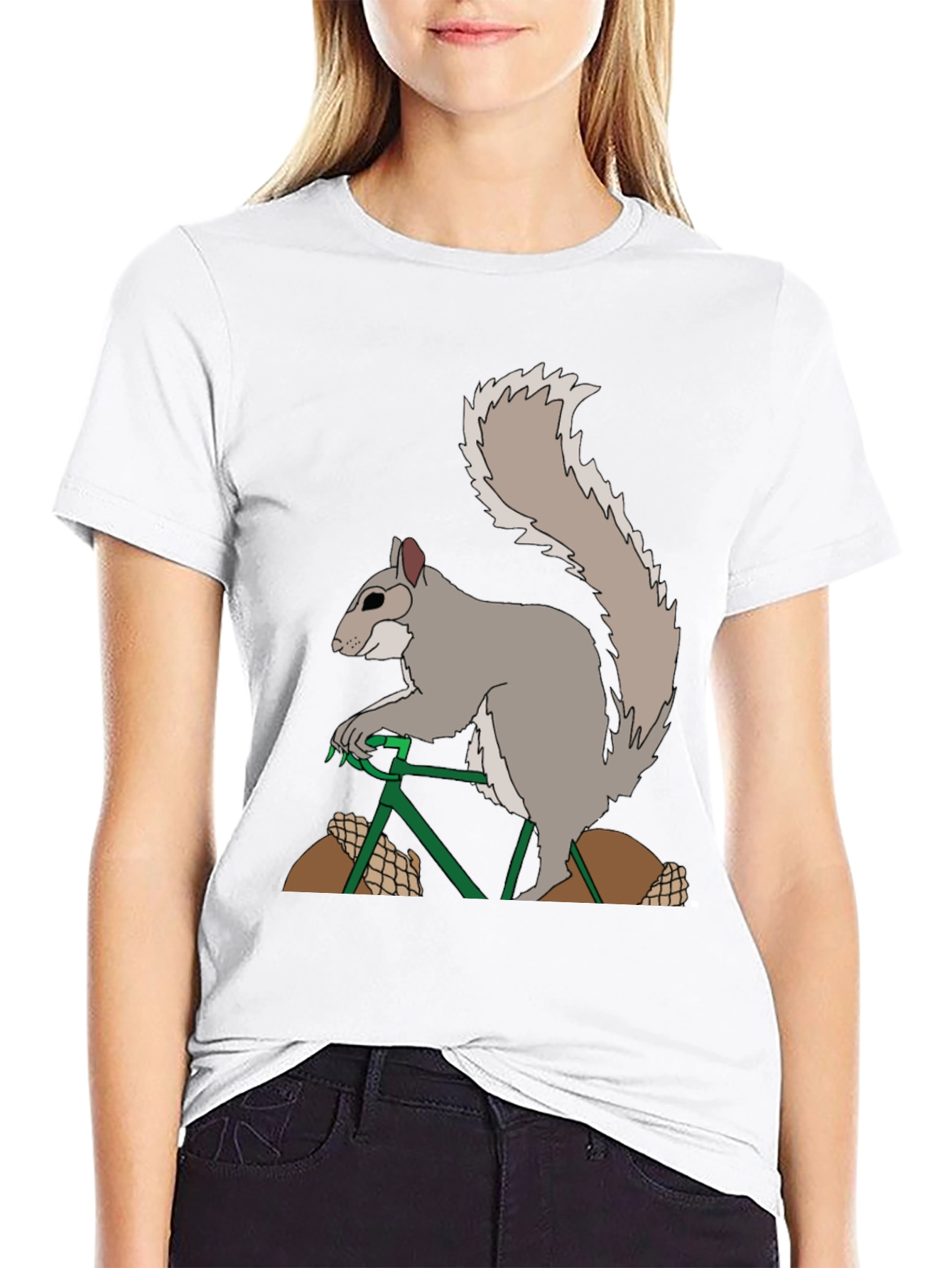 Black Squirrel on Bike Graphic Tee view 9