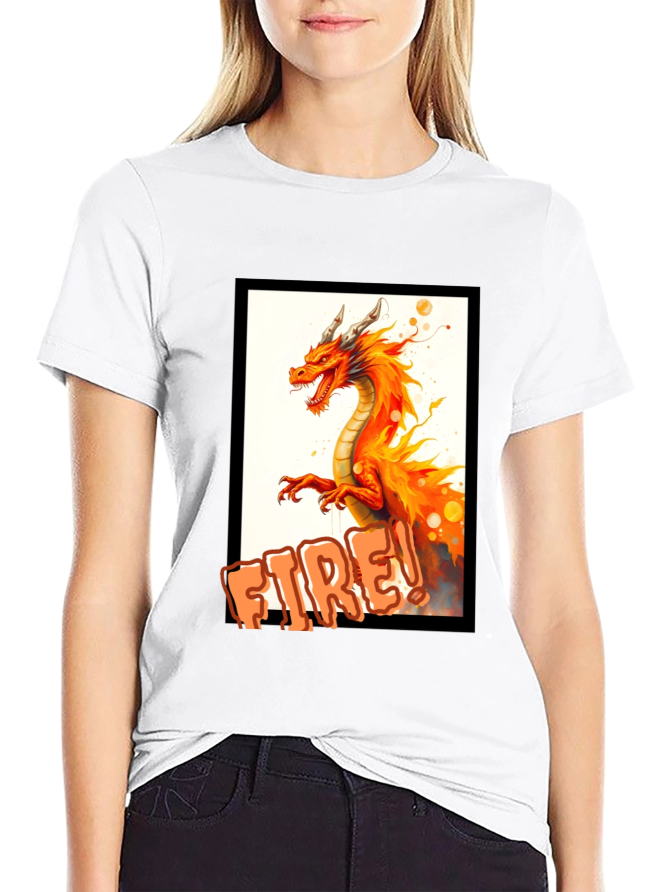 Black Fiery Dragon T-Shirt - Unleash the Dragon! view 9