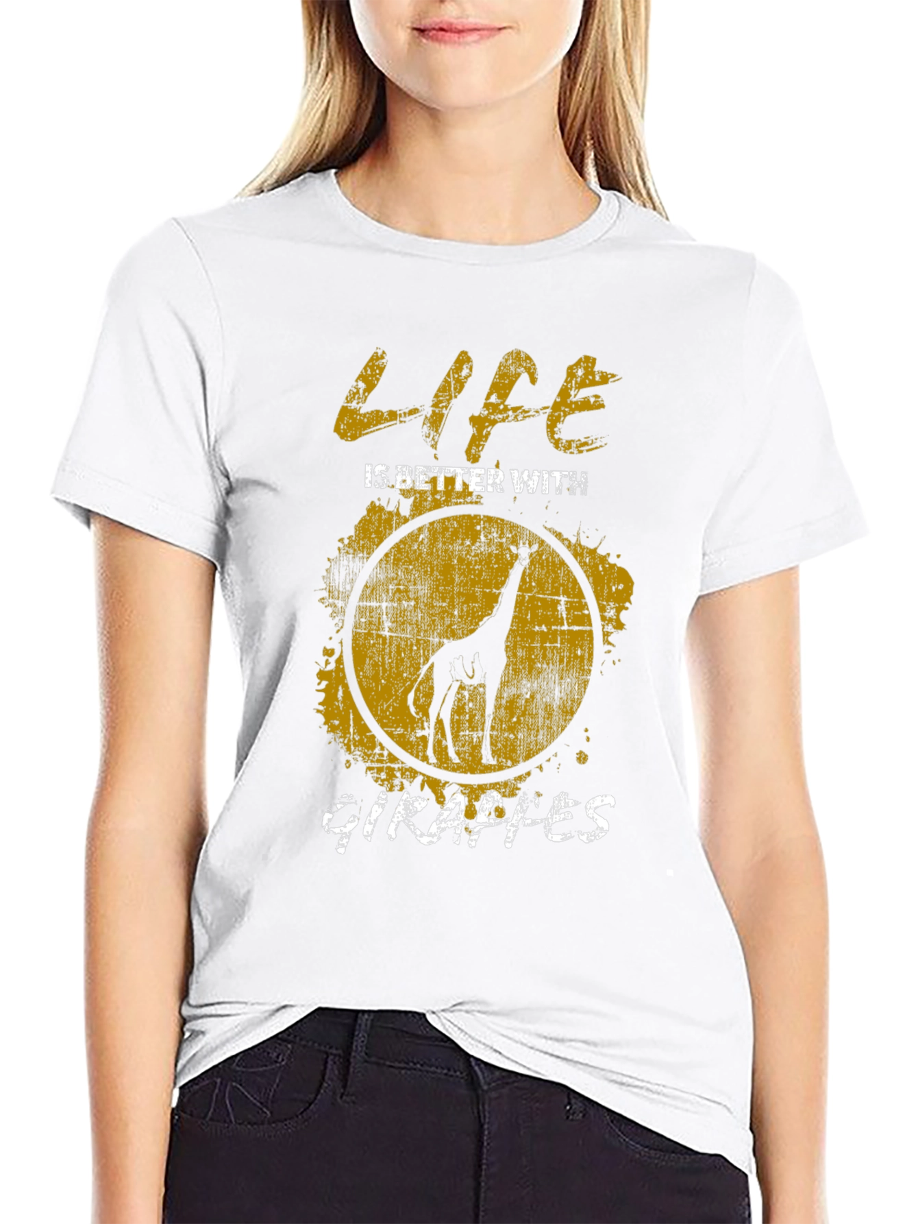 Black Life is Better with Giraffes T-Shirt view 9