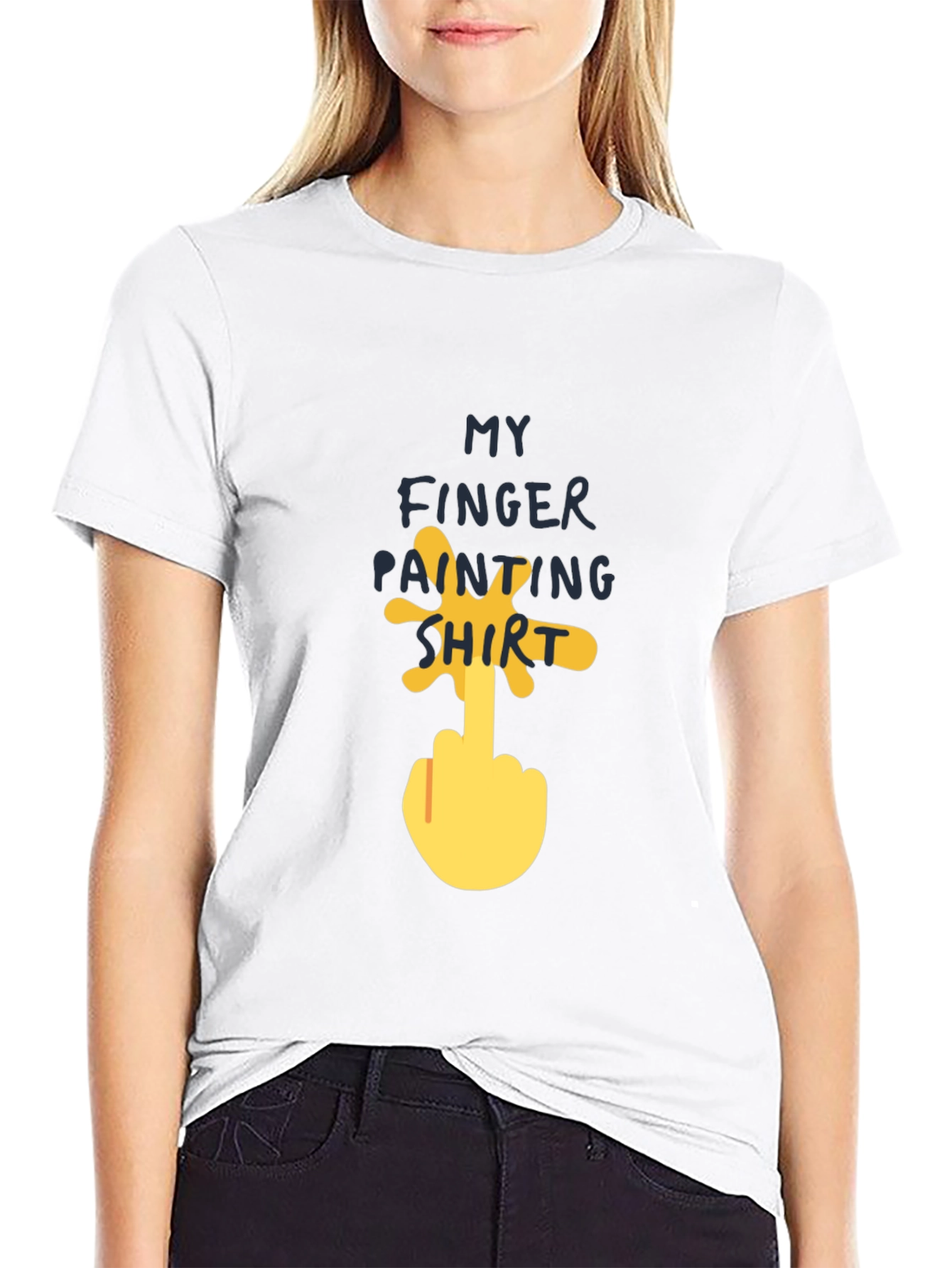 Black Finger Painting Shirt - Funny Humor Tee view 9