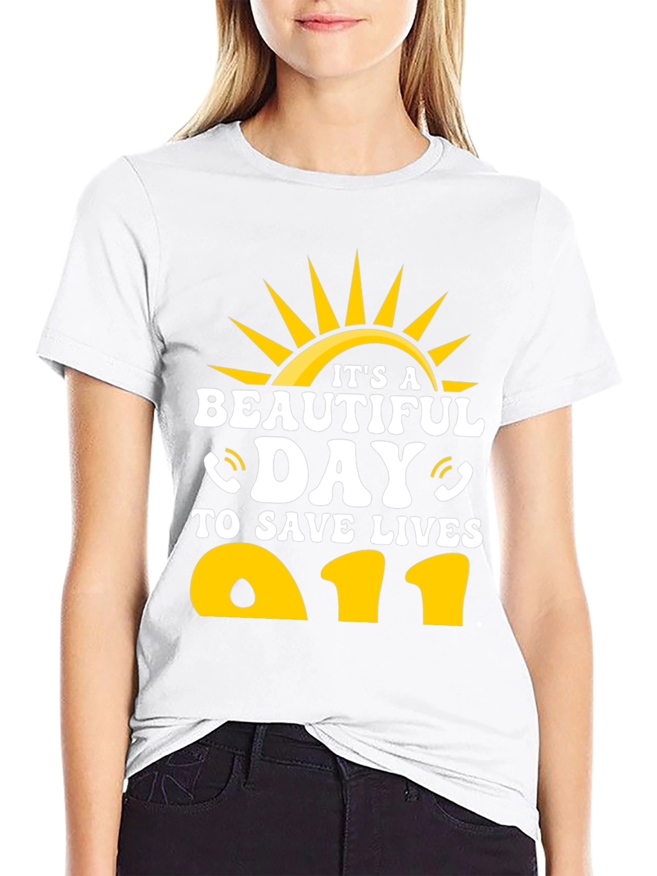 Black It's A Beautiful Day To Save Lives T-Shirt view 9