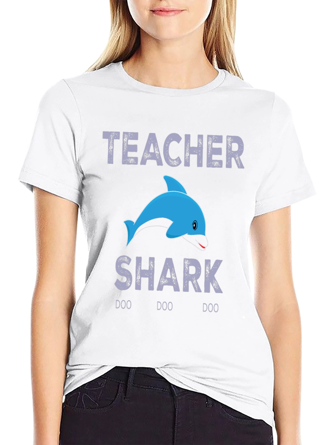 Black Teacher Shark Doo Doo T-Shirt view 9