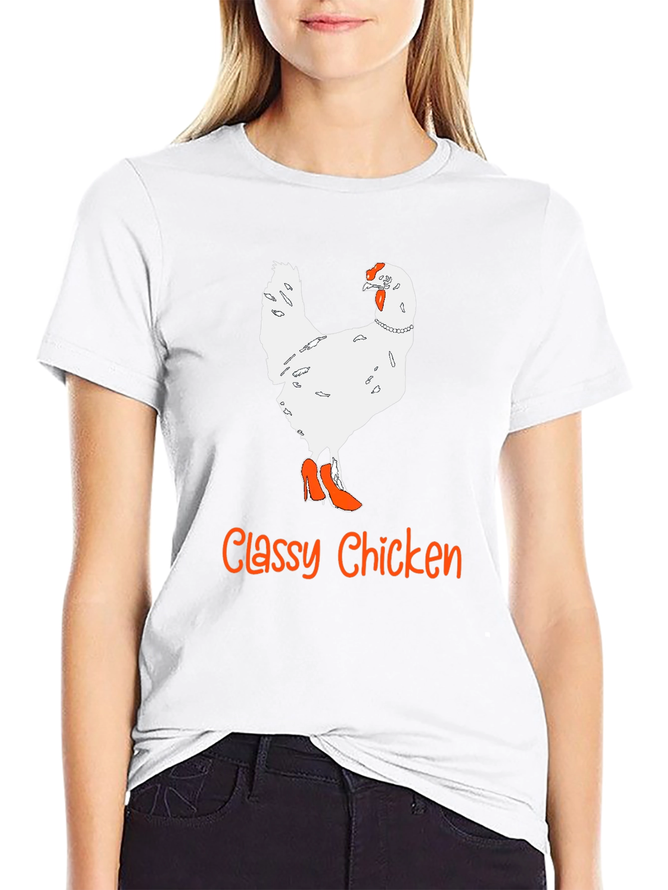 Black Classy Chicken T-Shirt - Novelty Animal Graphic Tee view 9