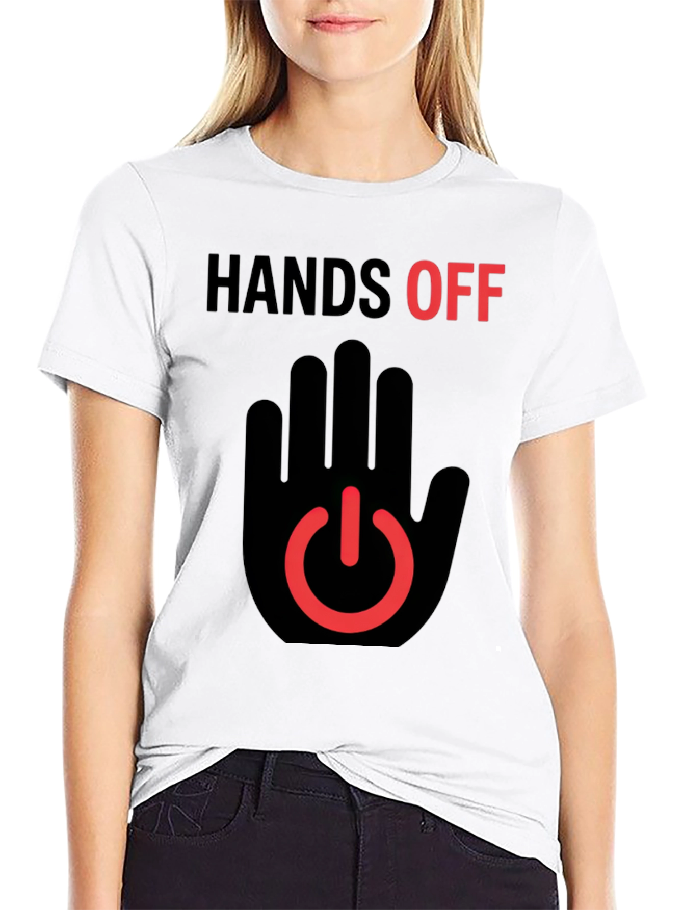 Black Hands Off Graphic T-Shirt - Black view 9