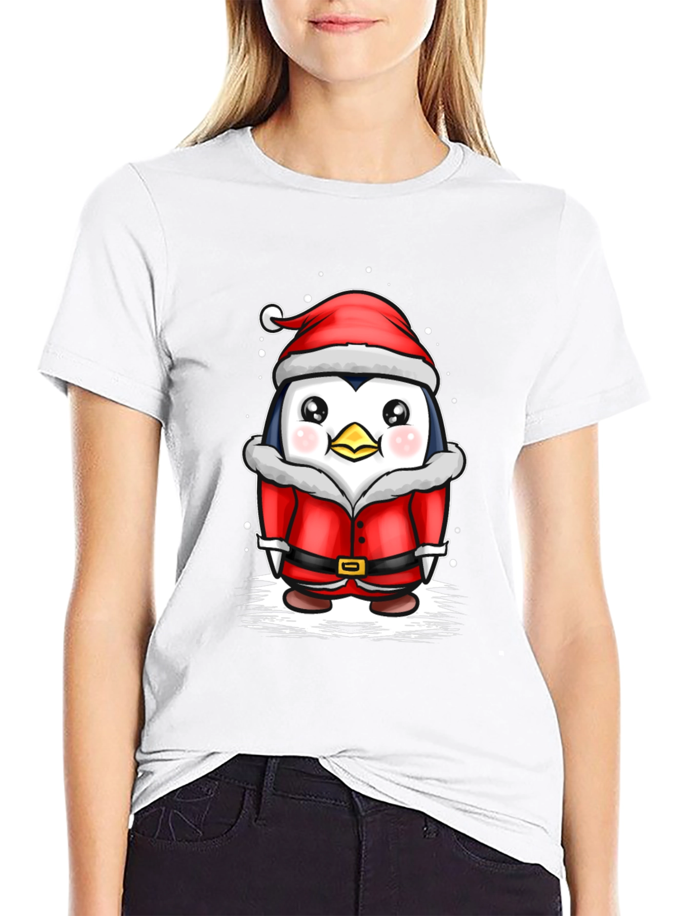 Black Penguin Santa T-Shirt - Holiday Cheer view 9
