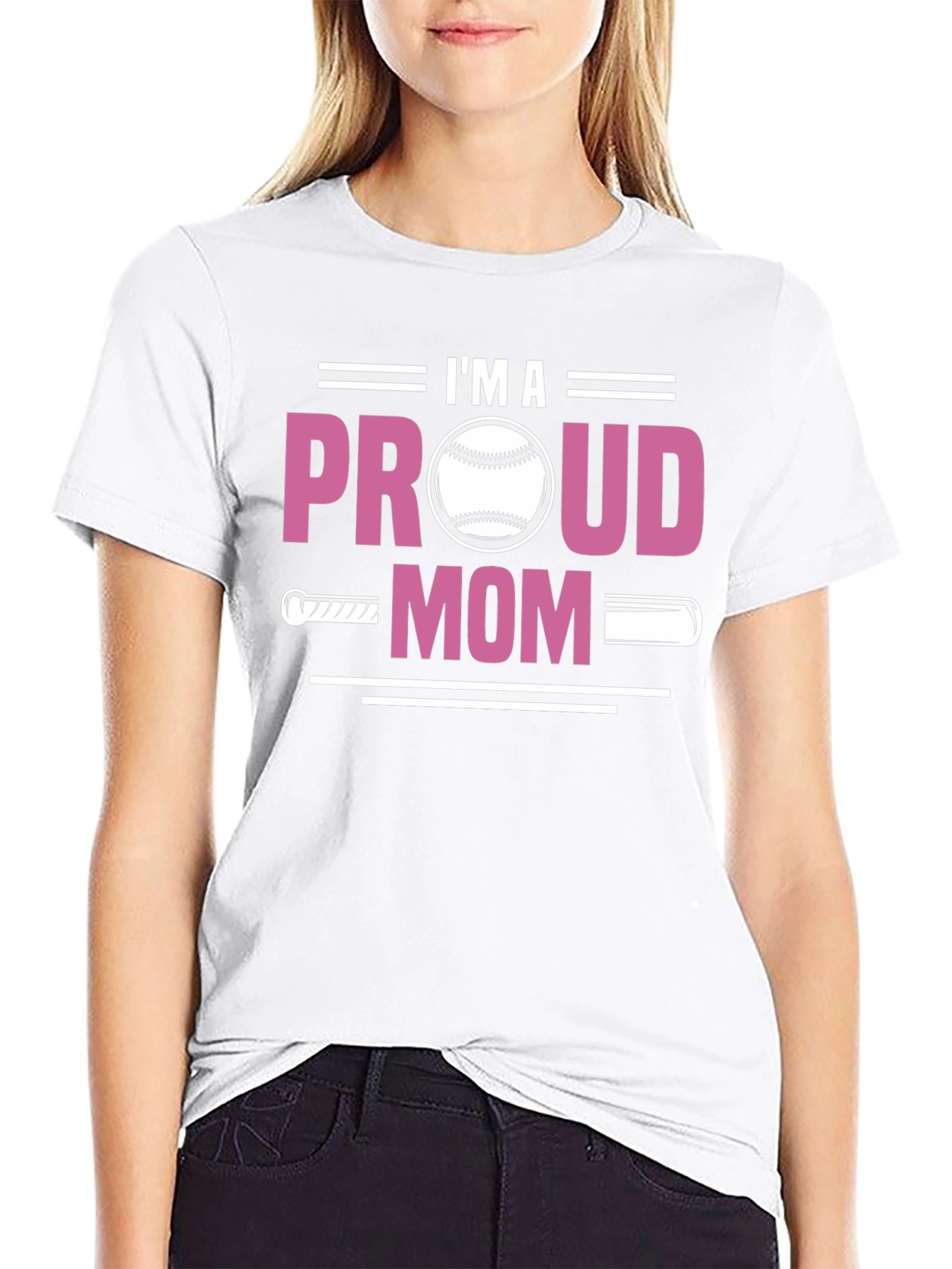 Black Proud Baseball Mom T-Shirt view 9