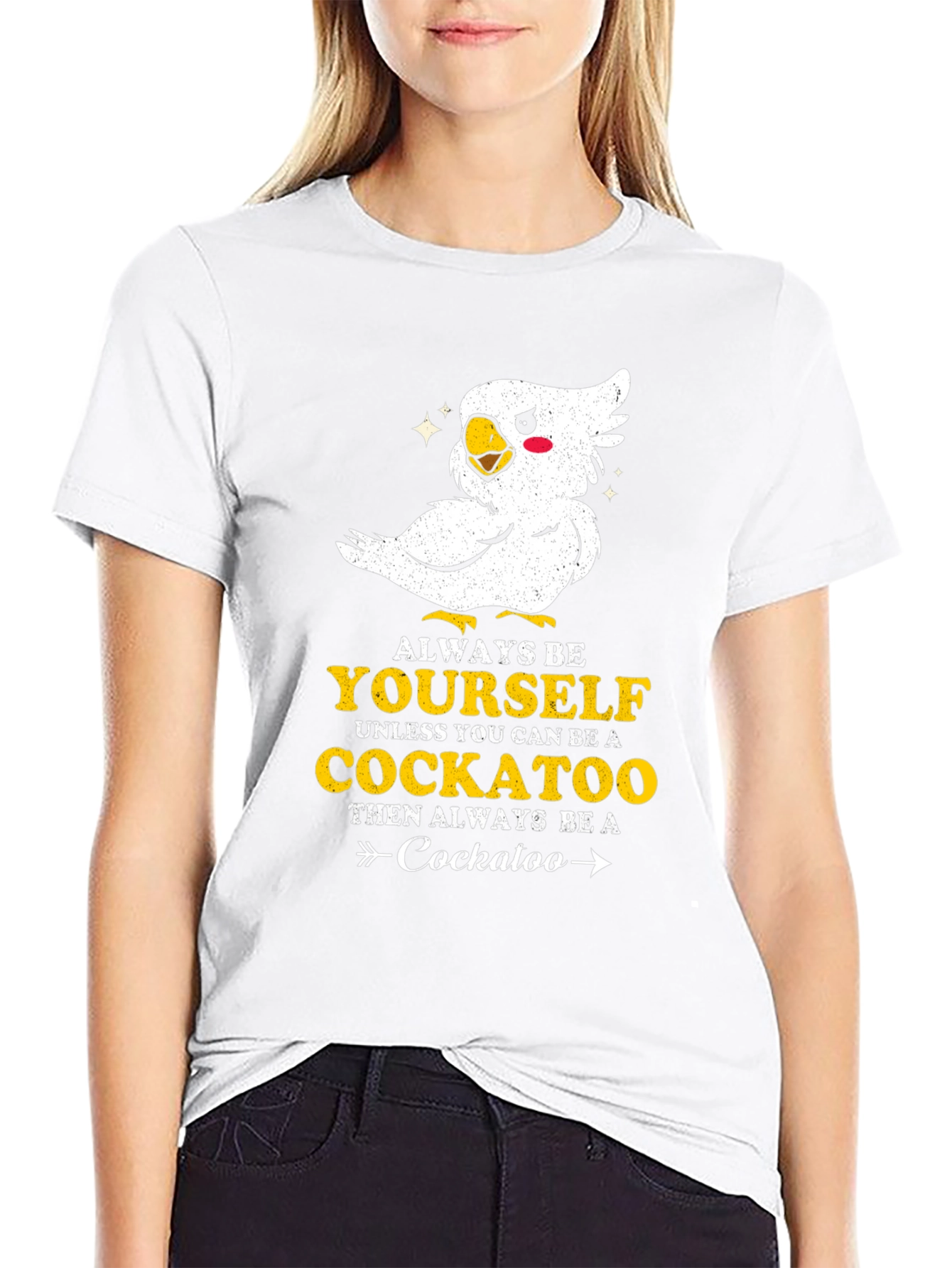 Black Always Be Yourself Cockatoo T-Shirt view 9