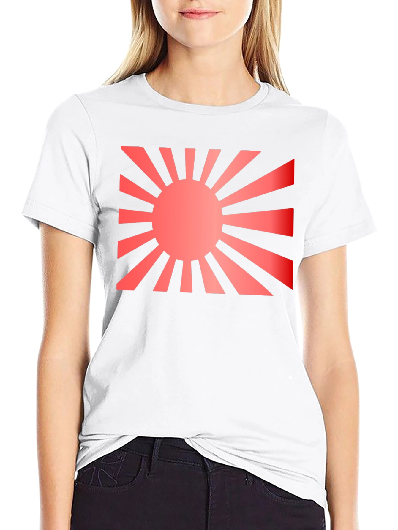 Black Rising Sun Graphic Black T-Shirt view 9