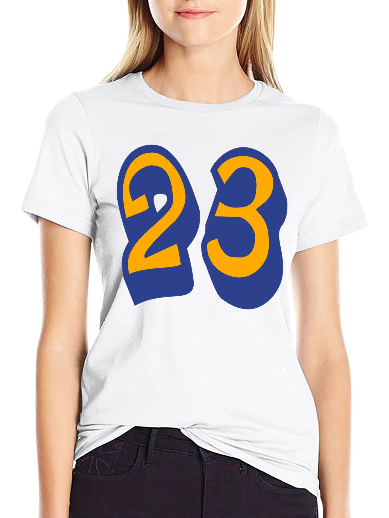 Black Men's Black T-Shirt with Number 23 Graphic view 9