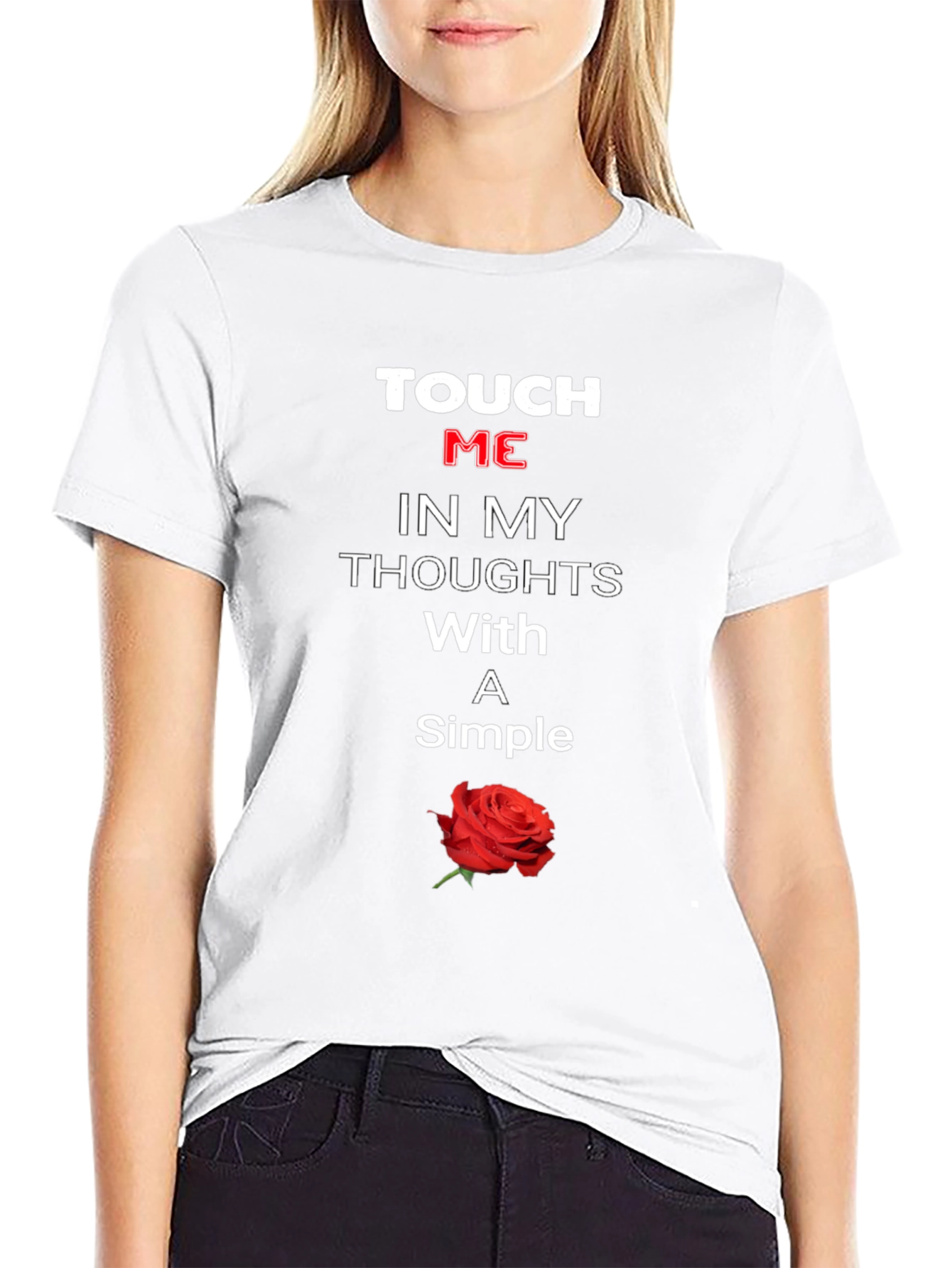 Black Touch Me T-Shirt With Rose view 9